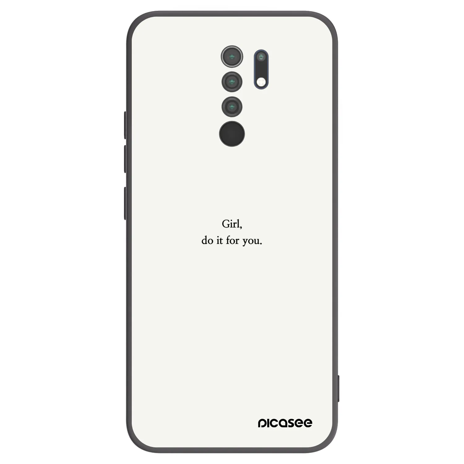 Picasee silikonowe czarne etui na Xiaomi Redmi 9 - Girl, do it for you