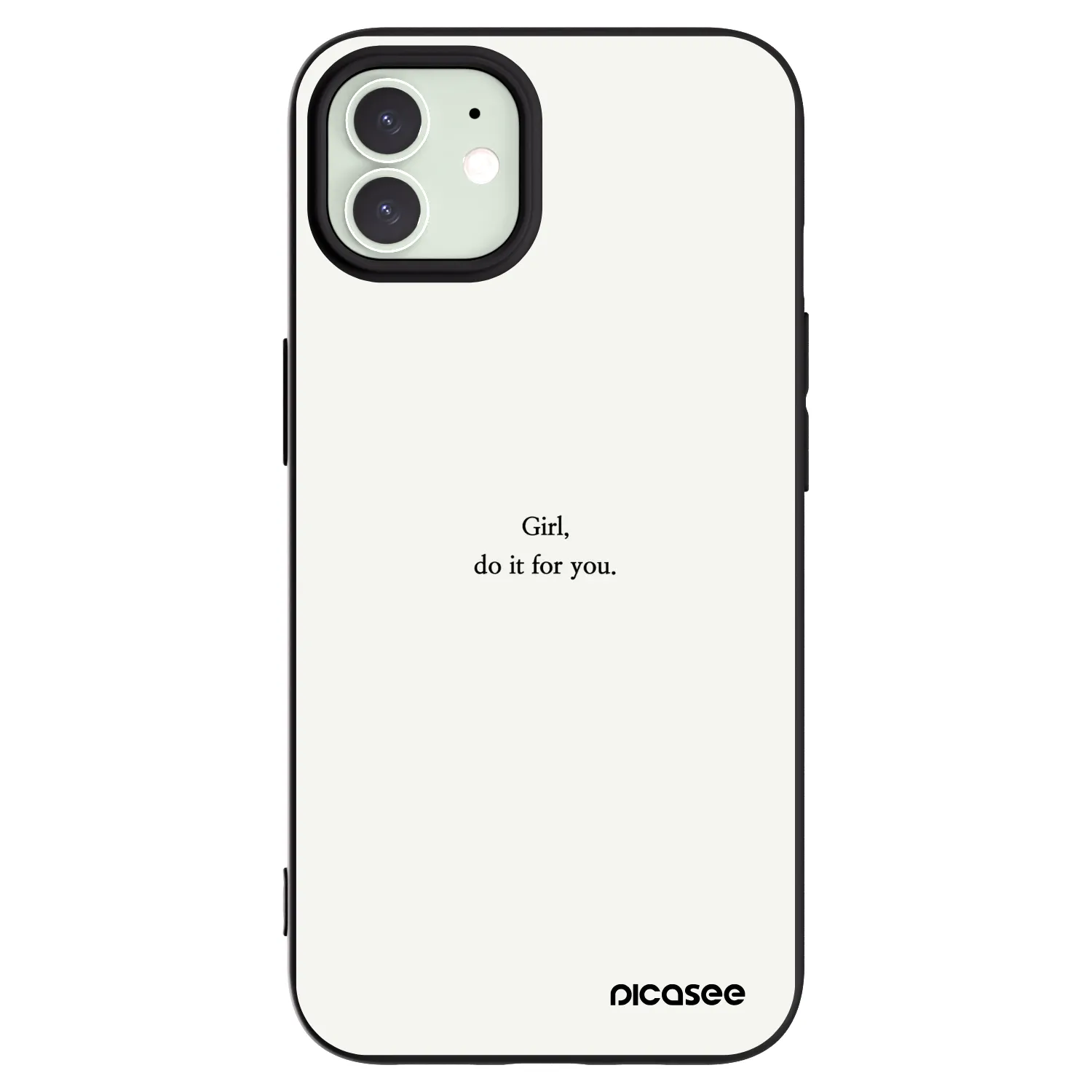 Picasee silikonowe czarne etui na Apple iPhone 12 Pro - Girl, do it for you