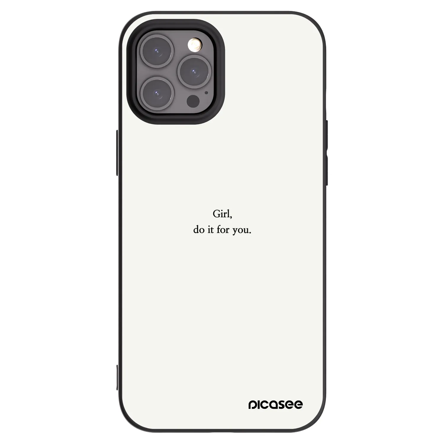 Picasee silikonowe czarne etui na Apple iPhone 12 Pro Max - Girl, do it for you