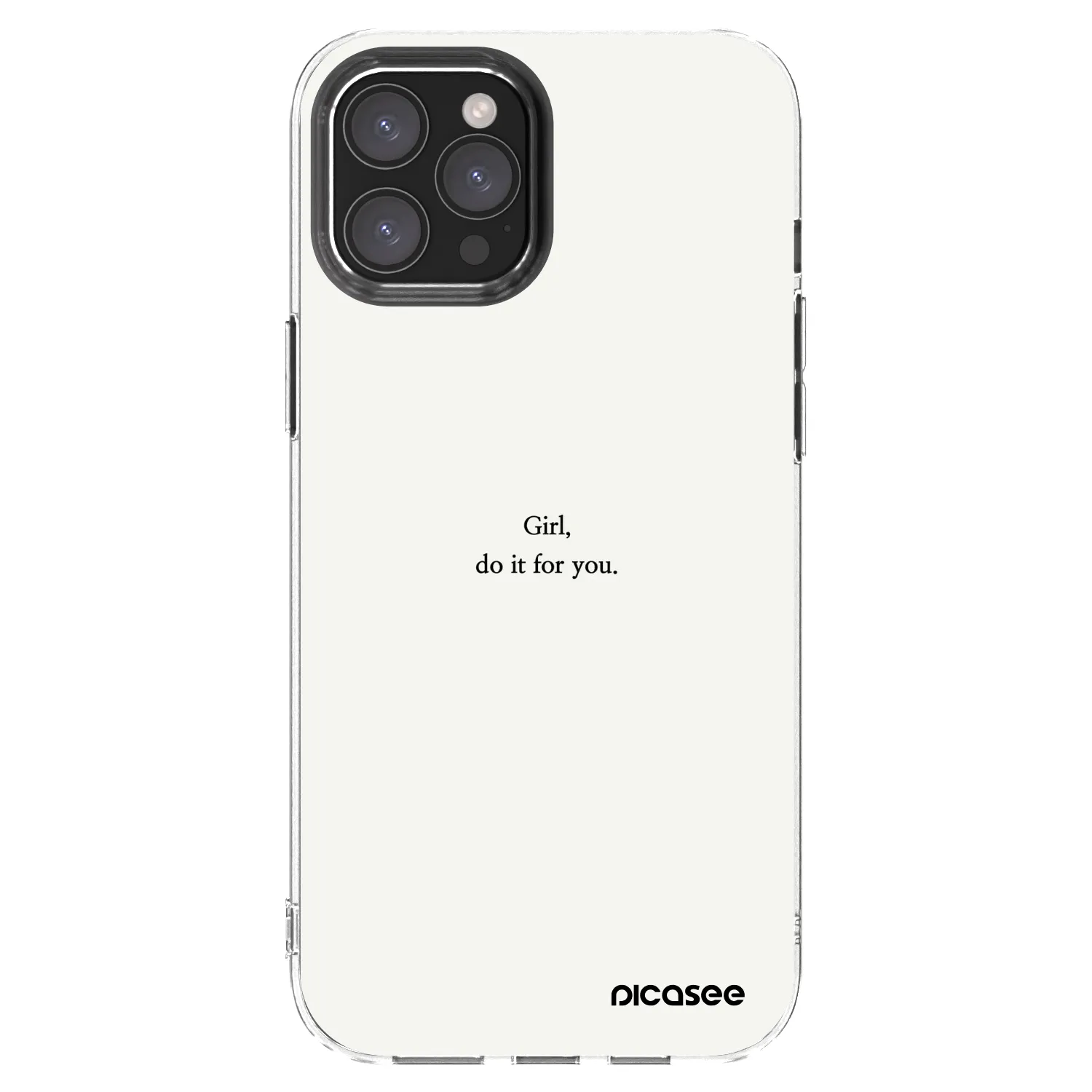 Picasee silikonowe przeźroczyste etui na Apple iPhone 12 Pro Max - Girl, do it for you
