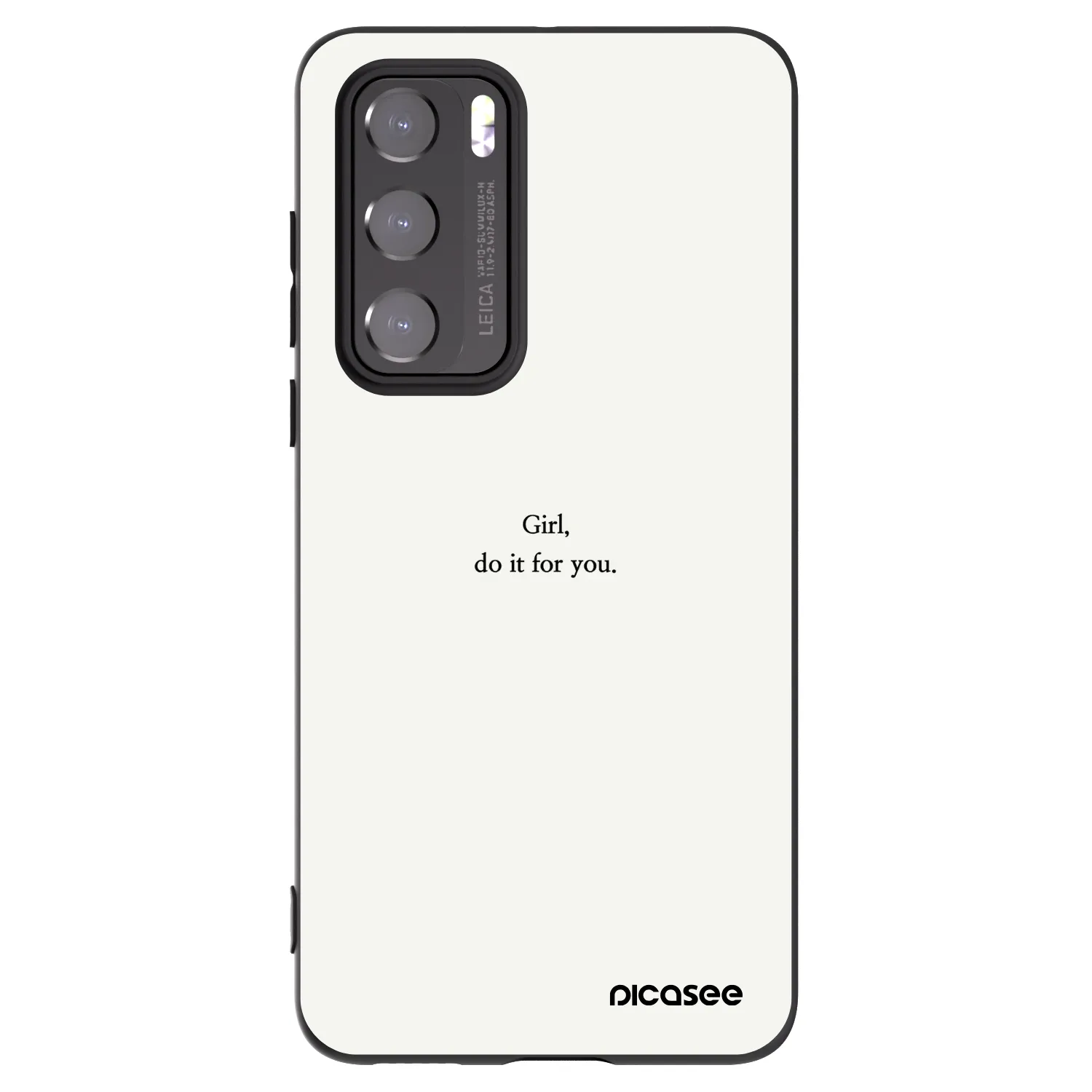 Picasee silikonowe czarne etui na Huawei P40 - Girl, do it for you