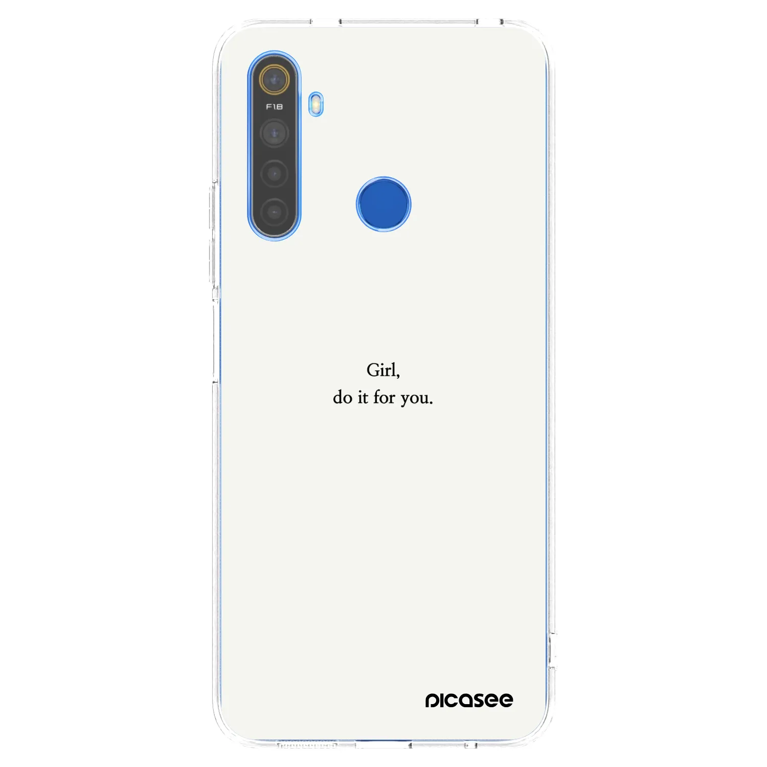 Picasee silikonowe przeźroczyste etui na Realme 5 - Girl, do it for you