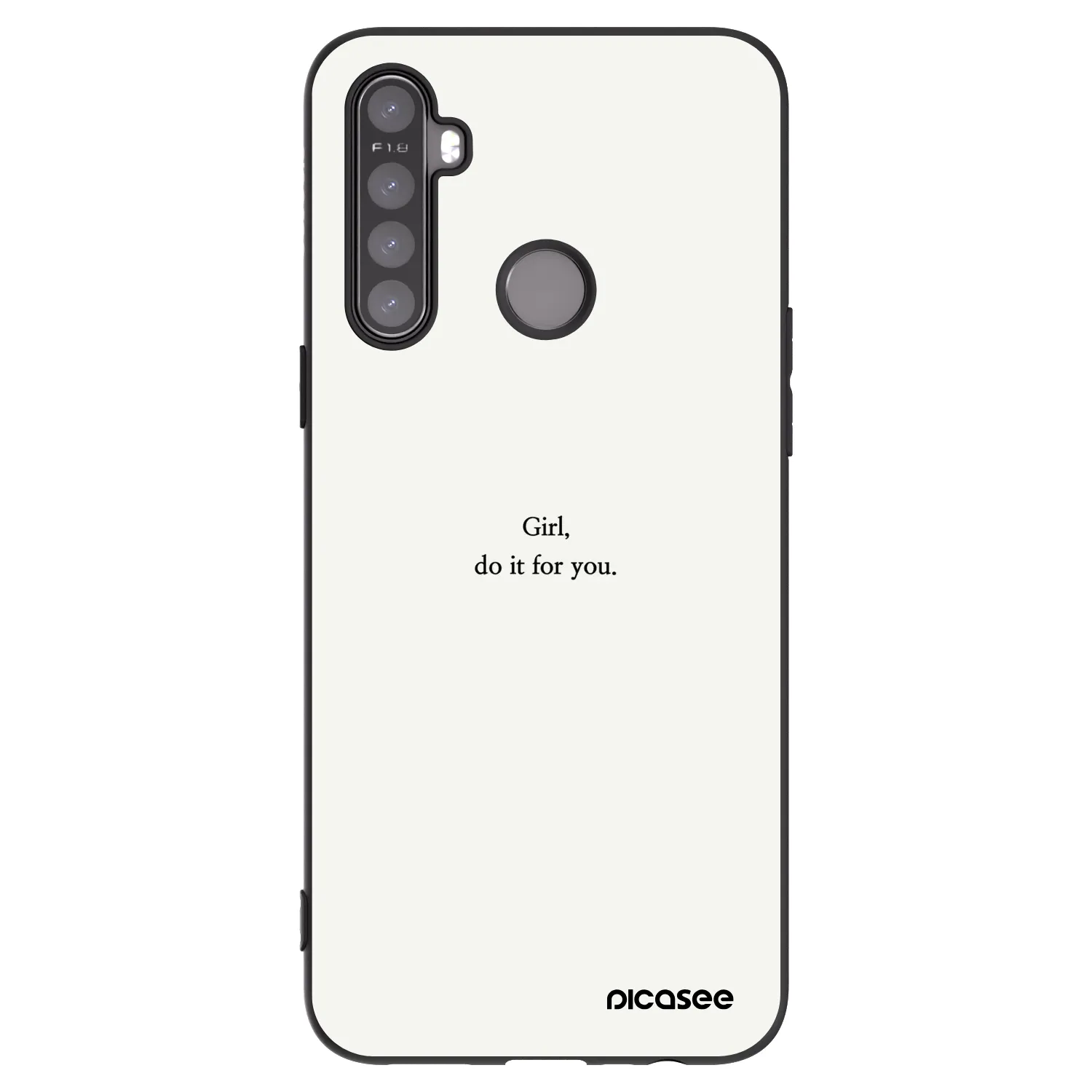 Picasee silikonowe czarne etui na Realme 5 - Girl, do it for you
