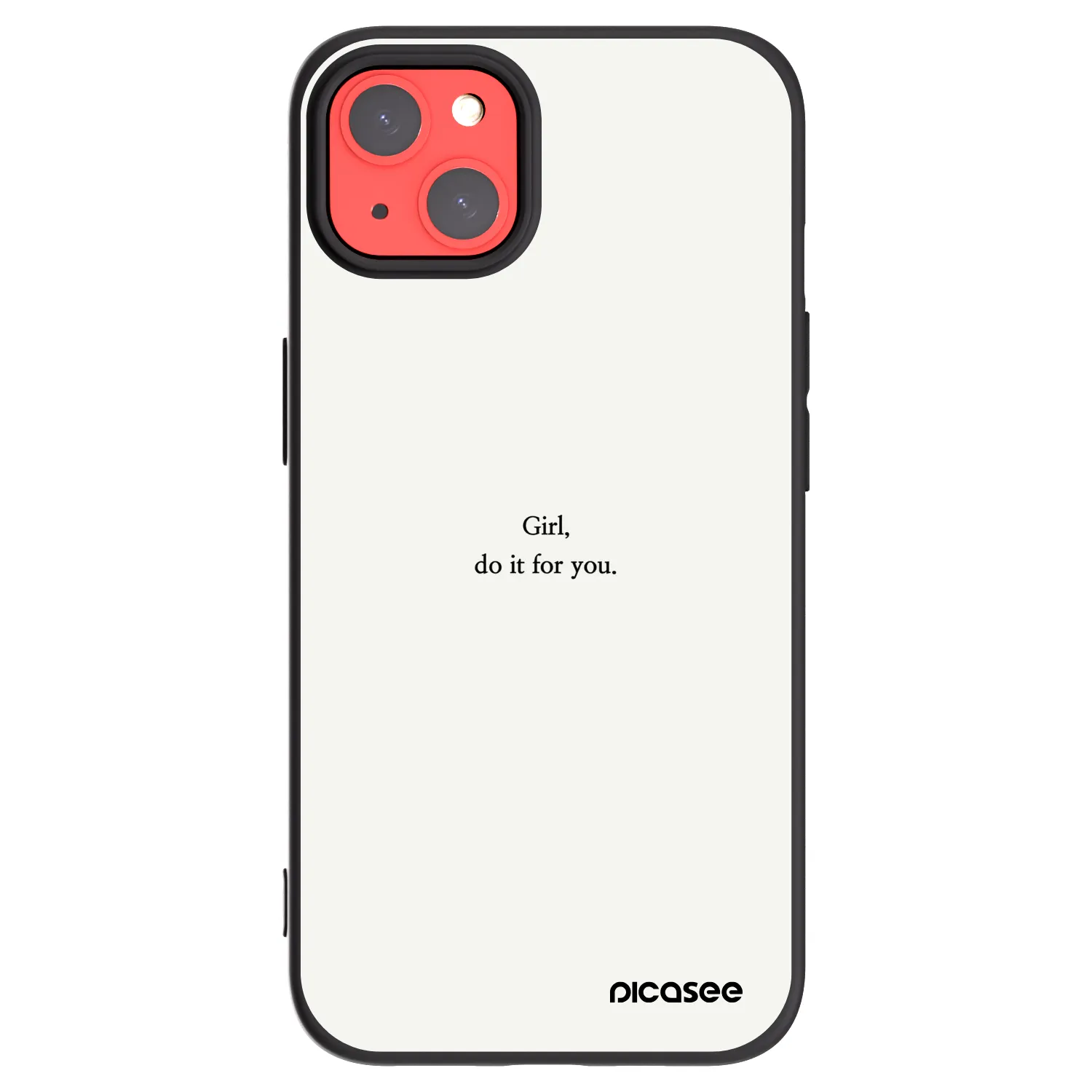 Picasee silikonowe czarne etui na Apple iPhone 13 - Girl, do it for you