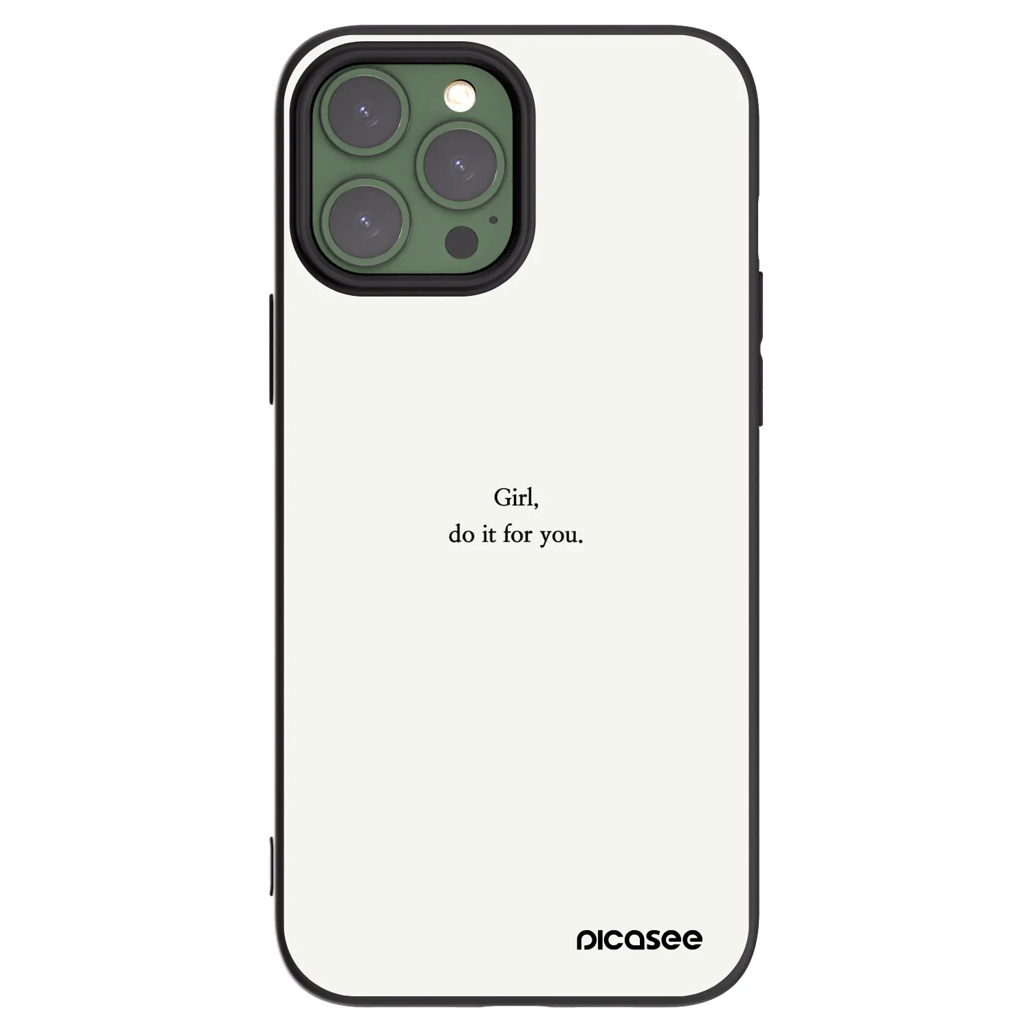 Picasee silikonowe czarne etui na Apple iPhone 13 Pro Max - Girl, do it for you