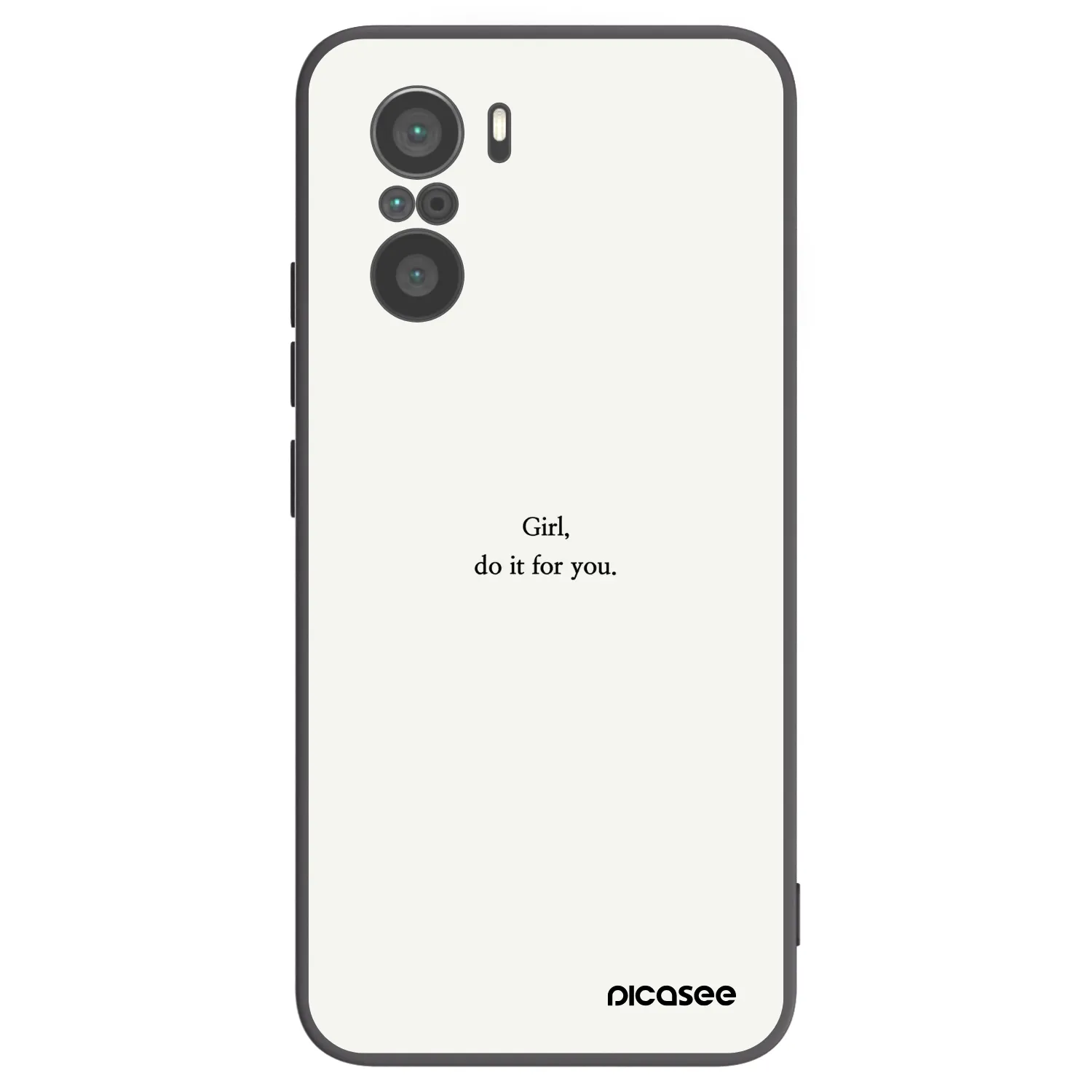 Picasee silikonowe czarne etui na Xiaomi Poco F3 - Girl, do it for you
