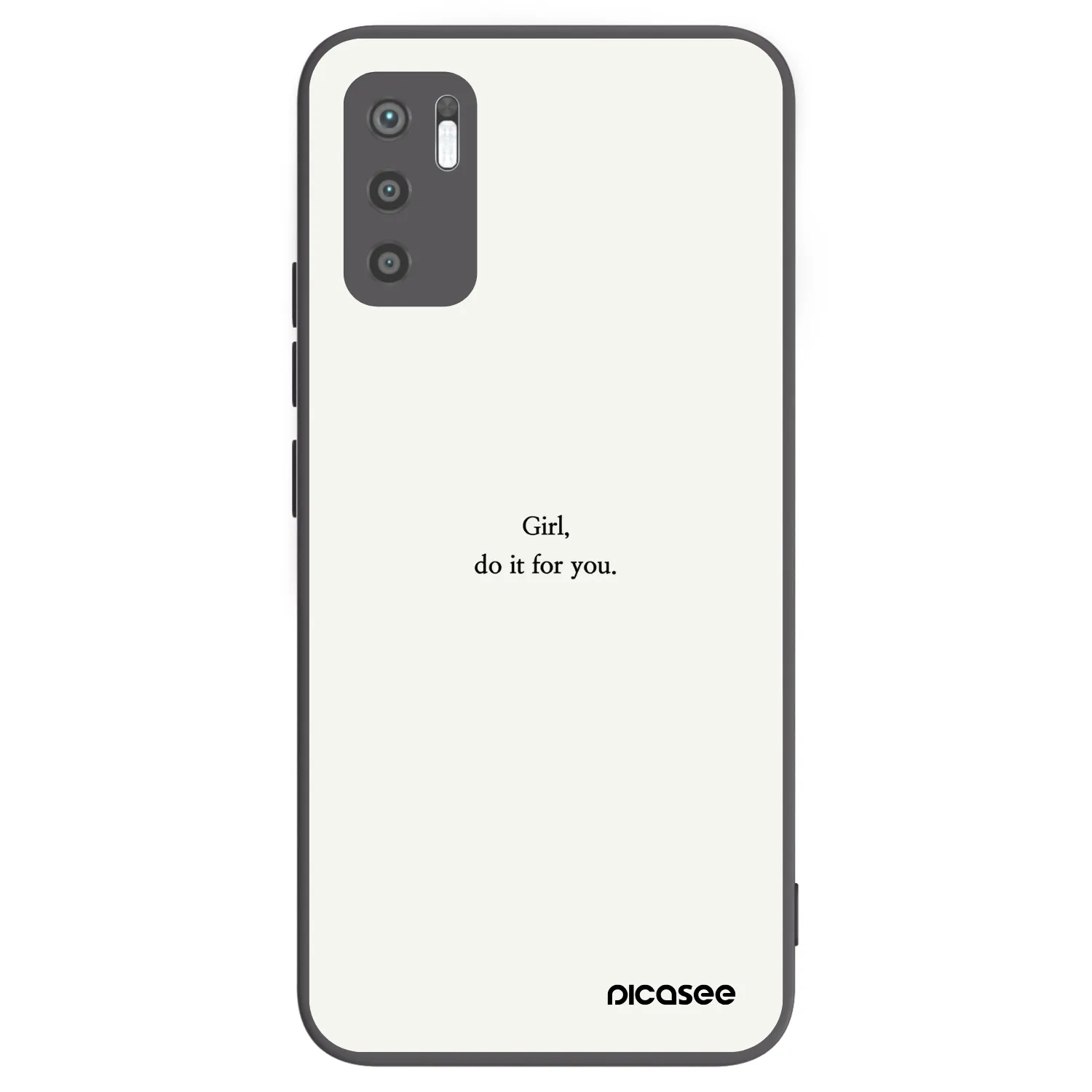 Picasee silikonowe czarne etui na Xiaomi Redmi Note 10 5G - Girl, do it for you