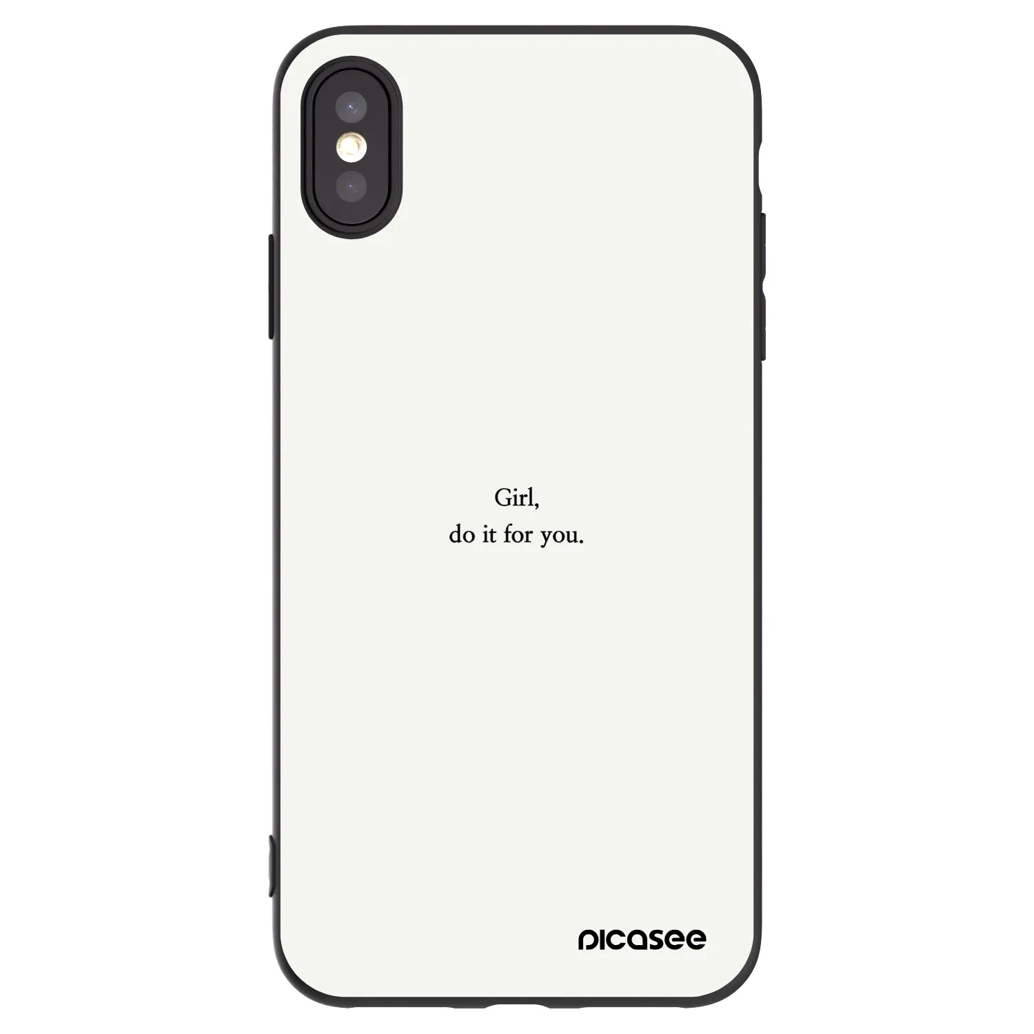 Picasee silikonowe czarne etui na Apple iPhone XS Max - Girl, do it for you
