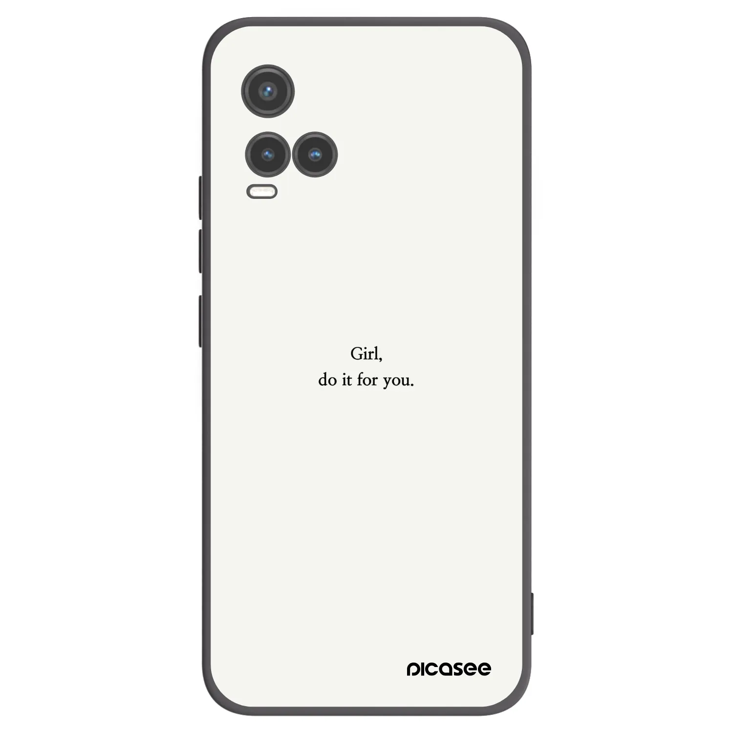 Picasee silikonowe czarne etui na Vivo Y33s - Girl, do it for you