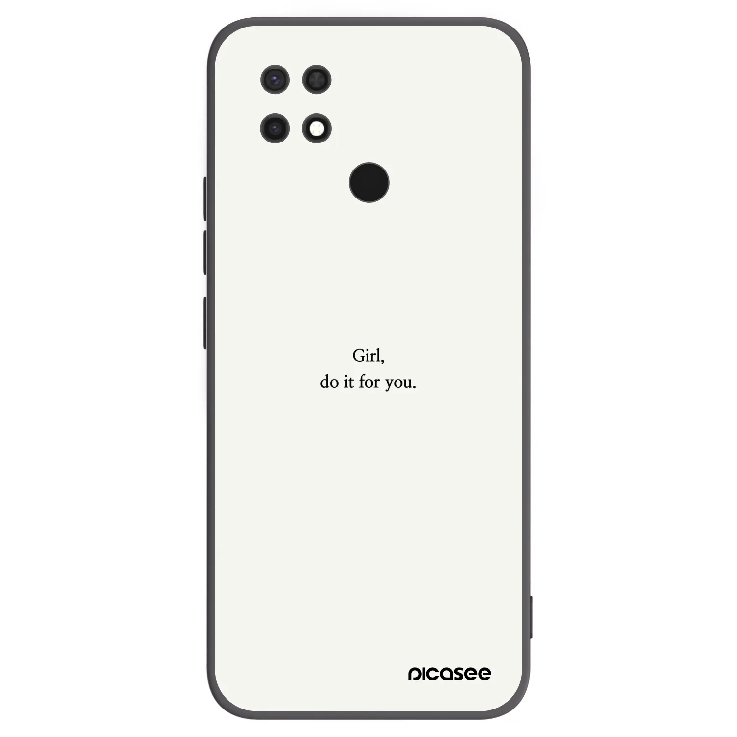 Picasee silikonowe czarne etui na Xiaomi Redmi 10C - Girl, do it for you