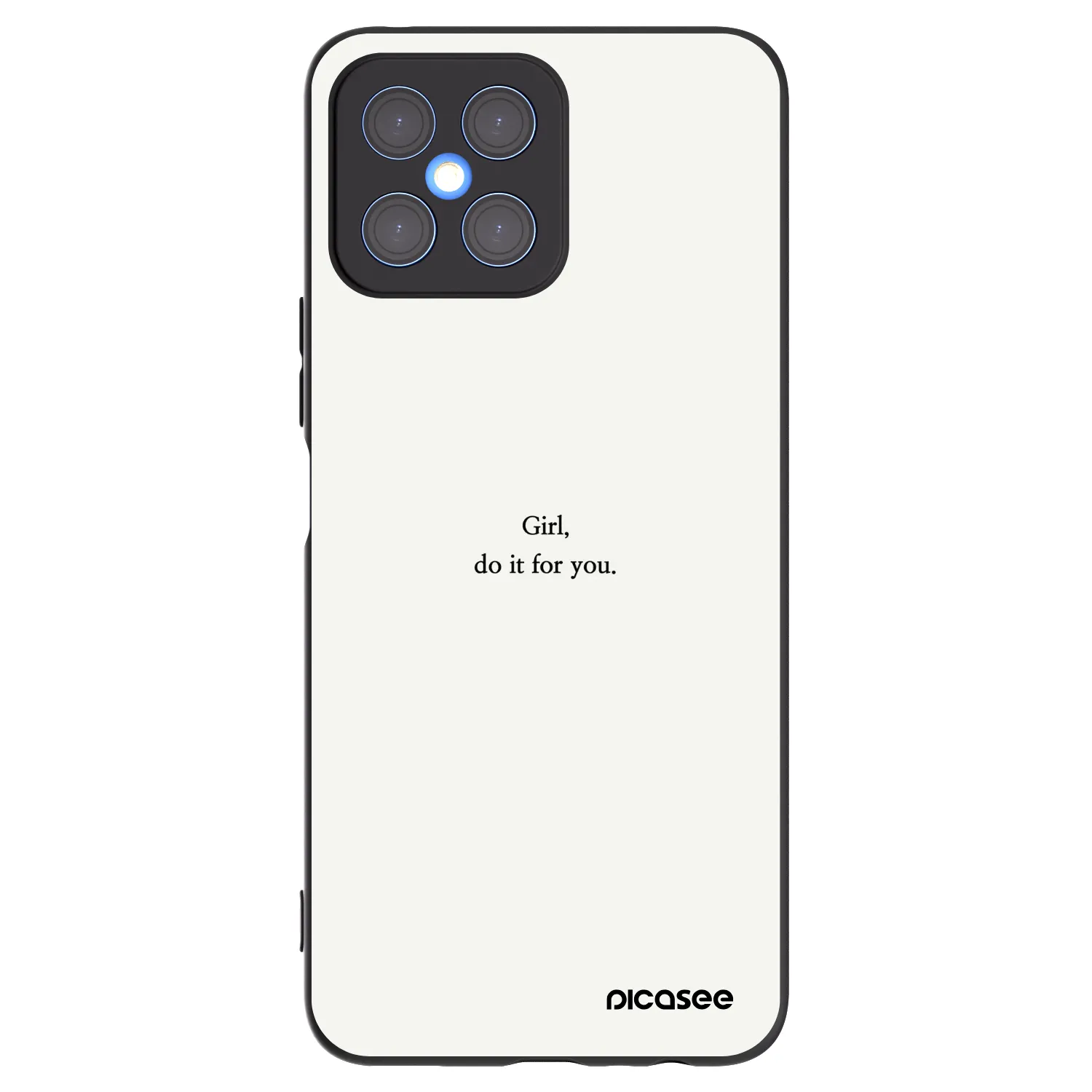 Picasee silikonowe czarne etui na Honor X8 4G - Girl, do it for you