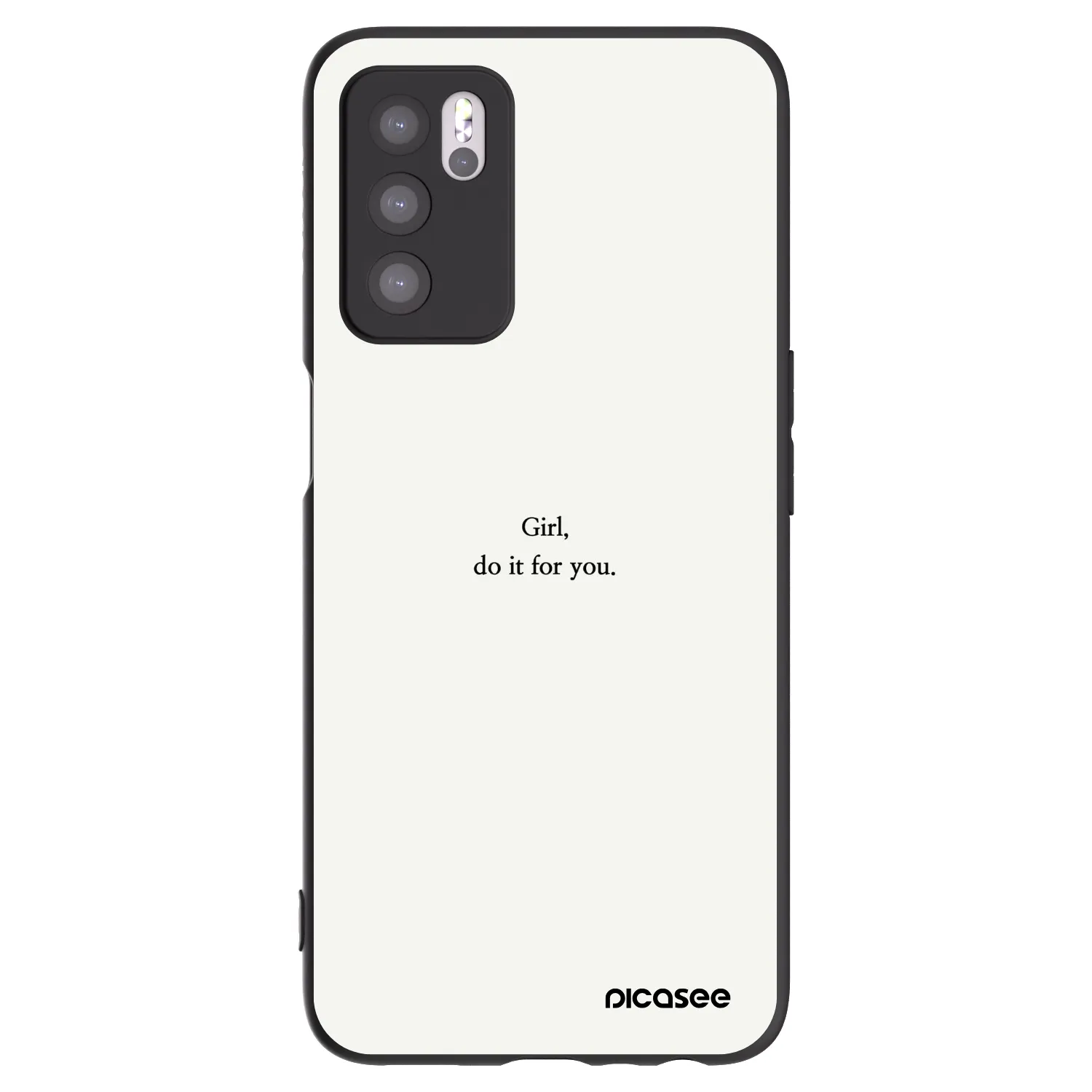 Picasee silikonowe czarne etui na OPPO A16s - Girl, do it for you