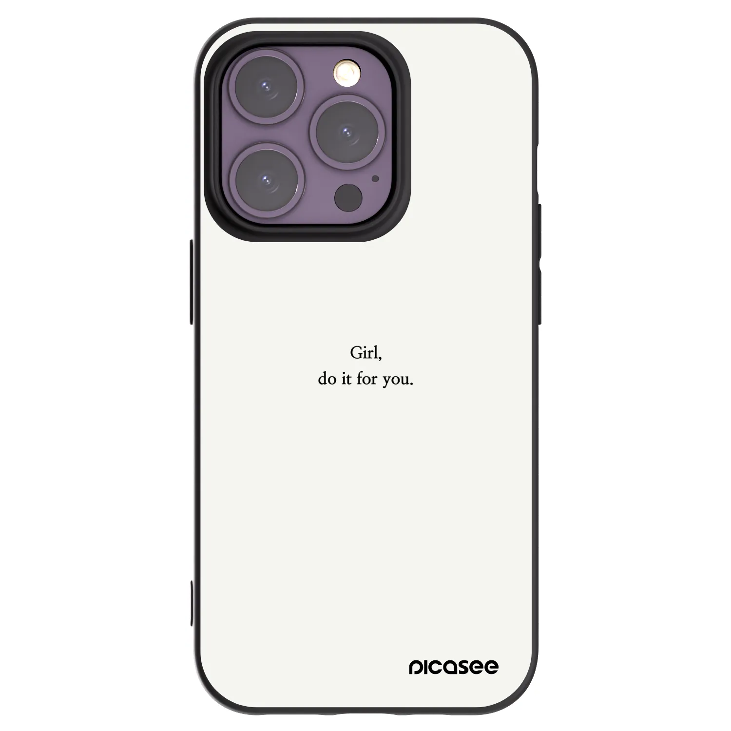 Picasee silikonowe czarne etui na Apple iPhone 14 Pro - Girl, do it for you