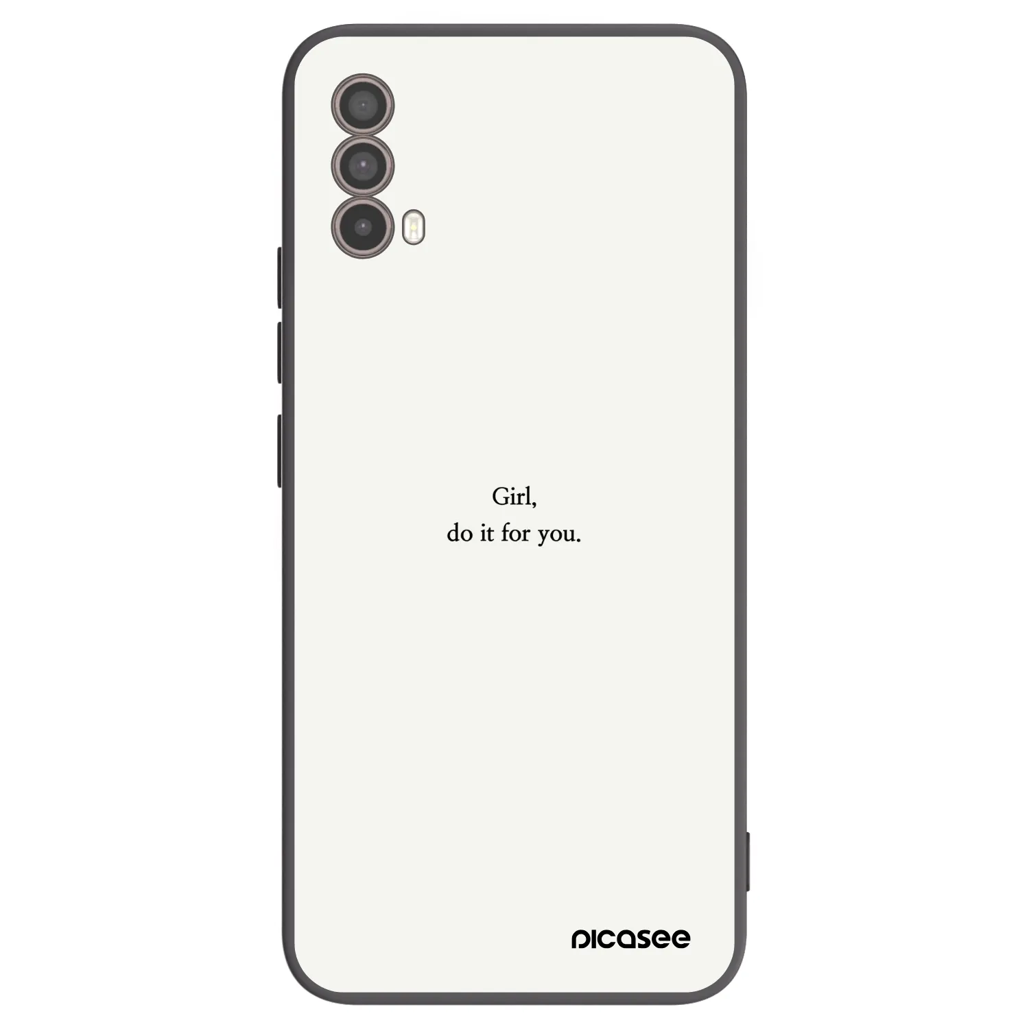 Picasee silikonowe czarne etui na Motorola Moto E40 - Girl, do it for you