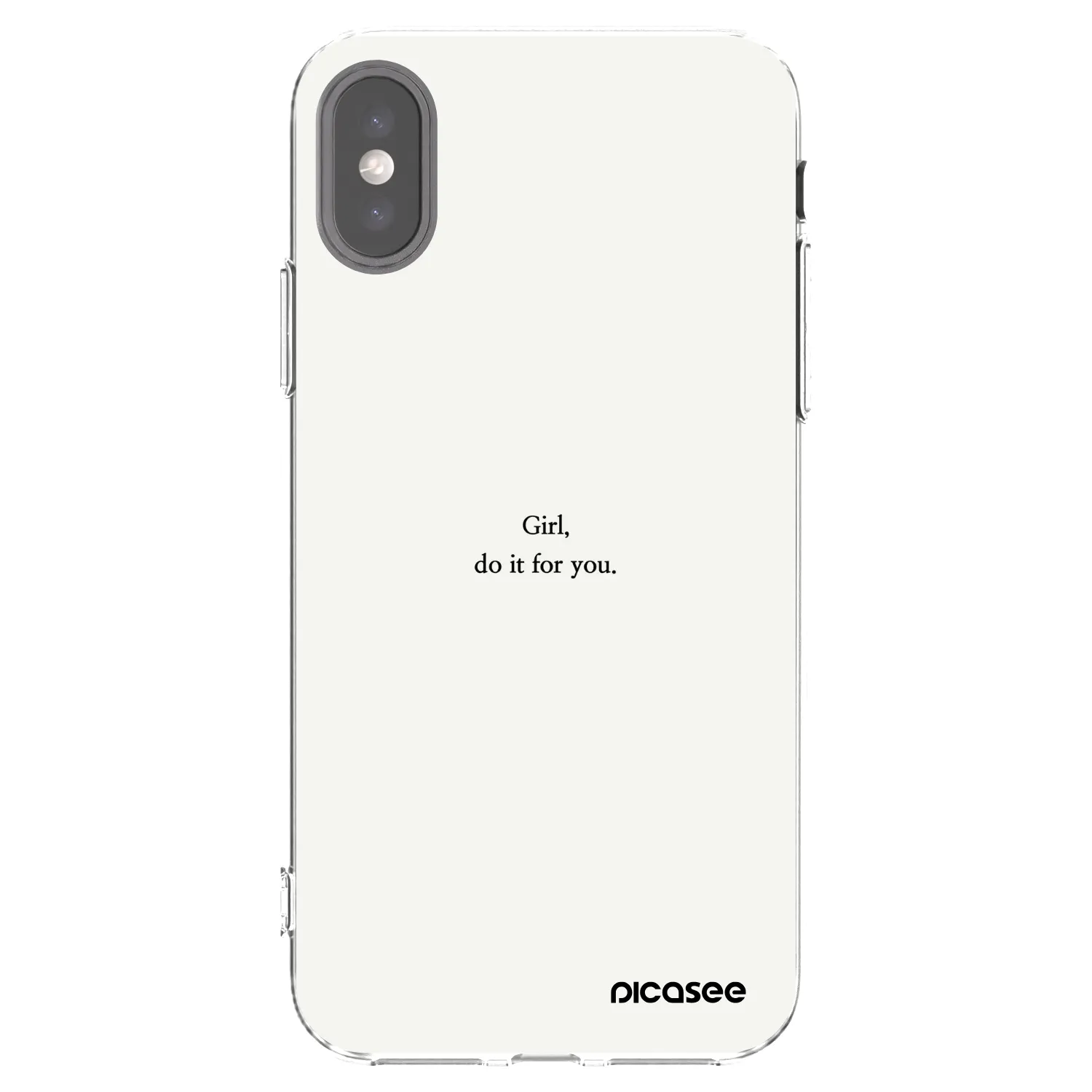 Picasee silikonowe przeźroczyste etui na Apple iPhone X/XS - Girl, do it for you