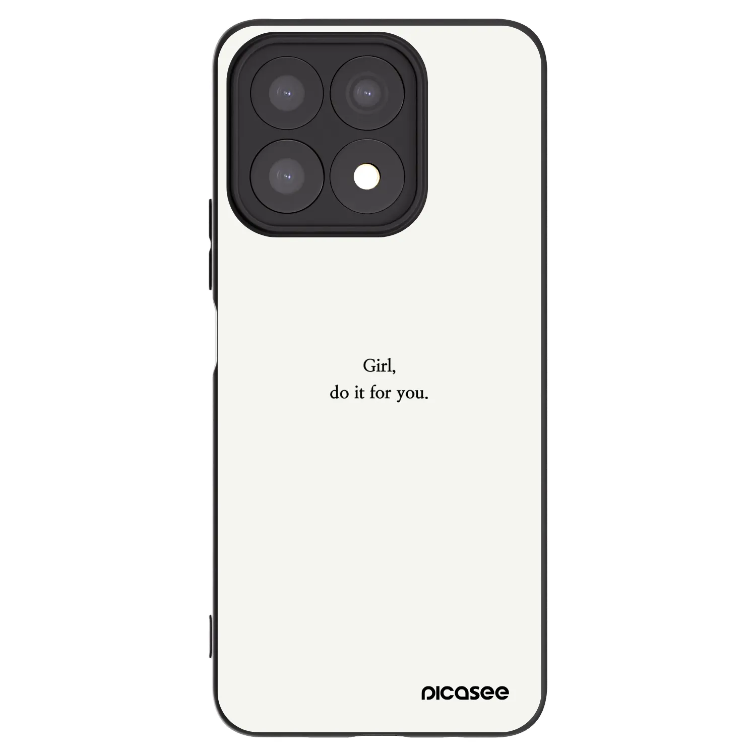 Picasee silikonowe czarne etui na Honor X8a - Girl, do it for you