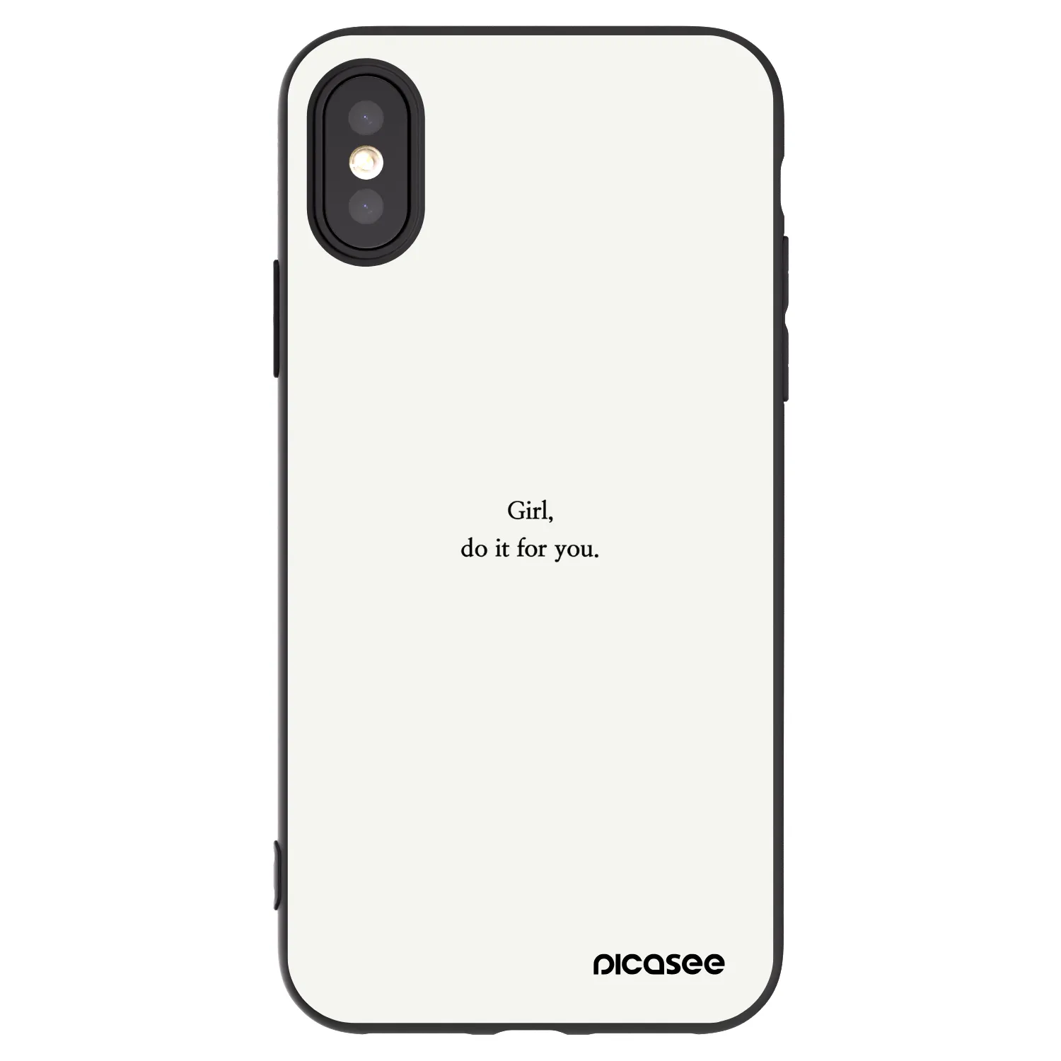 Picasee silikonowe czarne etui na Apple iPhone X/XS - Girl, do it for you