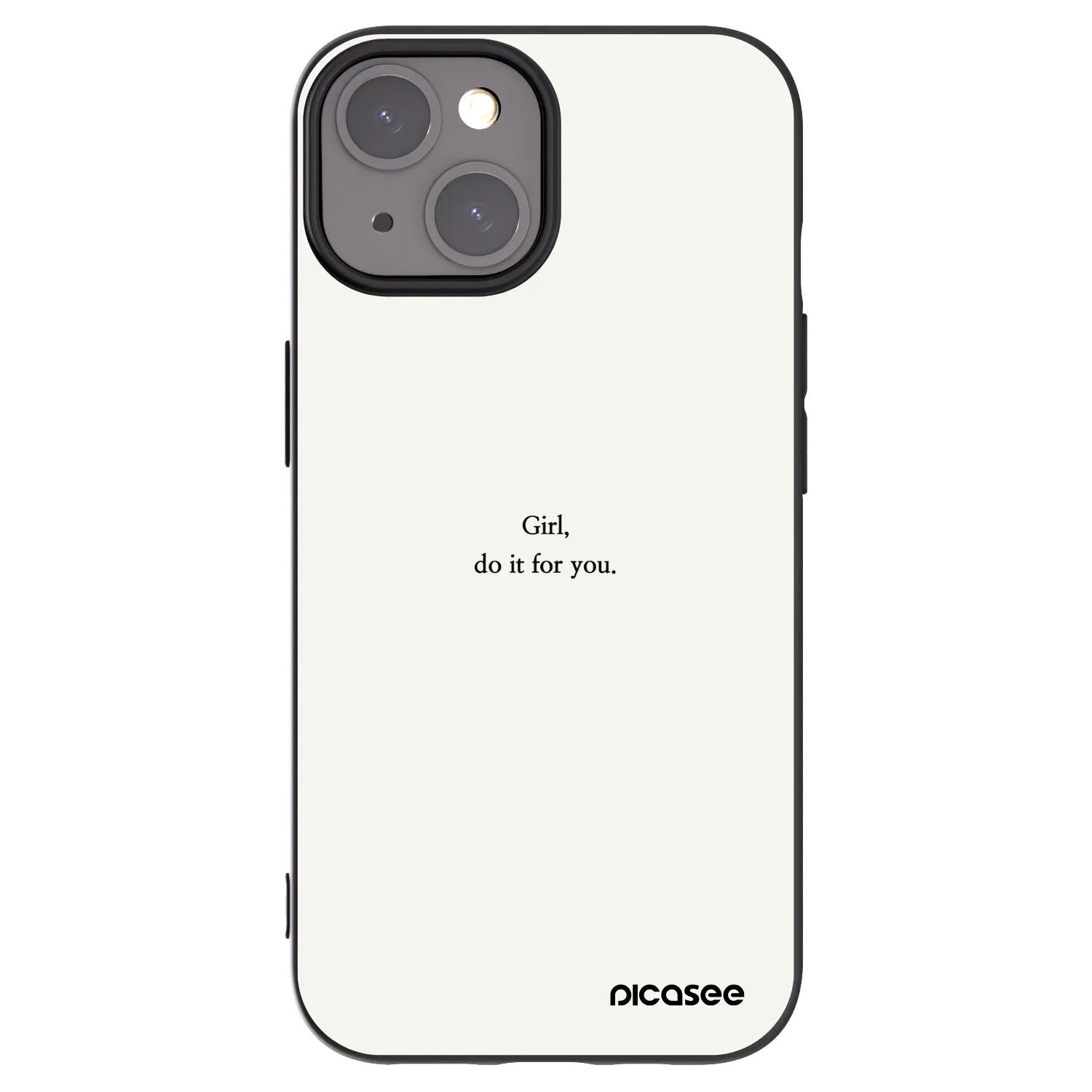 Picasee silikonowe czarne etui na Apple iPhone 15 - Girl, do it for you