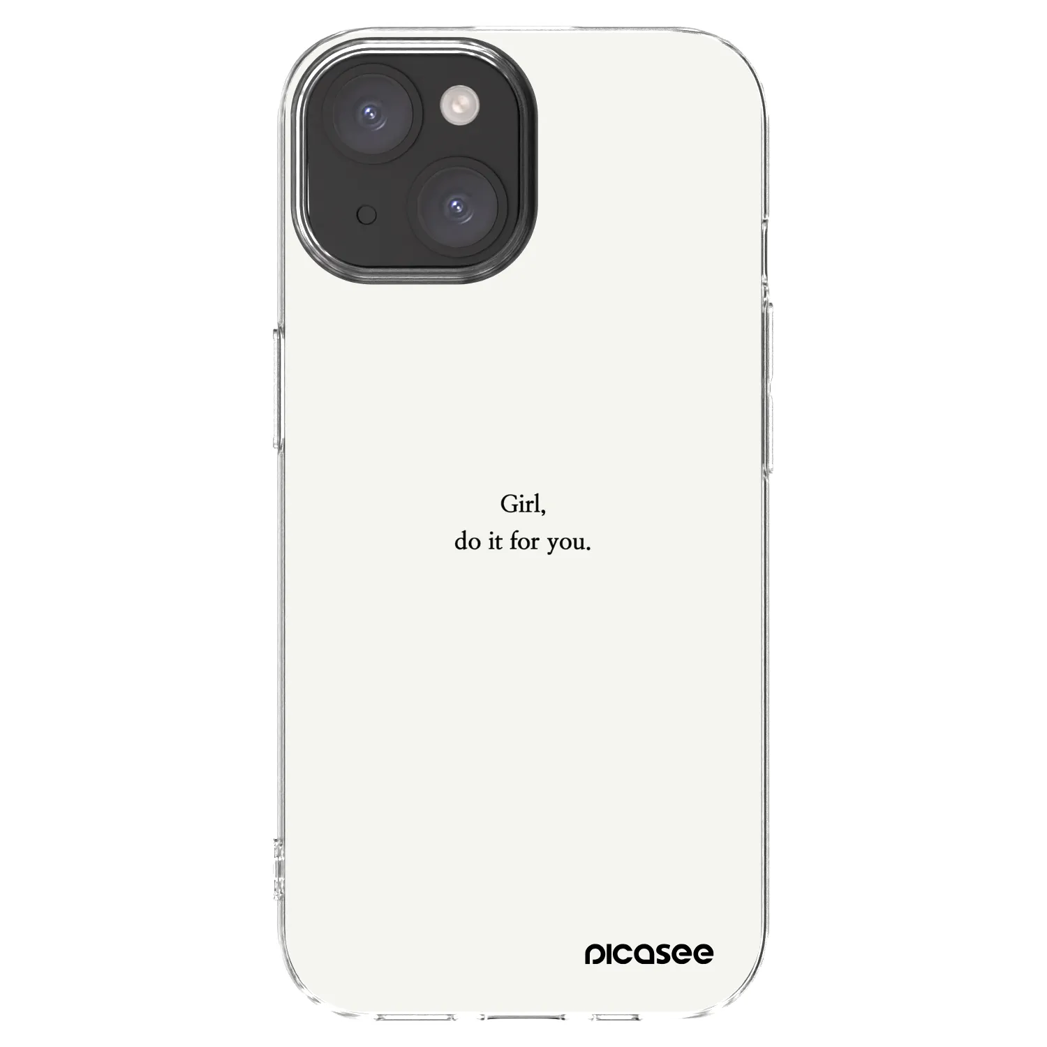 Picasee silikonowe przeźroczyste etui na Apple iPhone 15 - Girl, do it for you