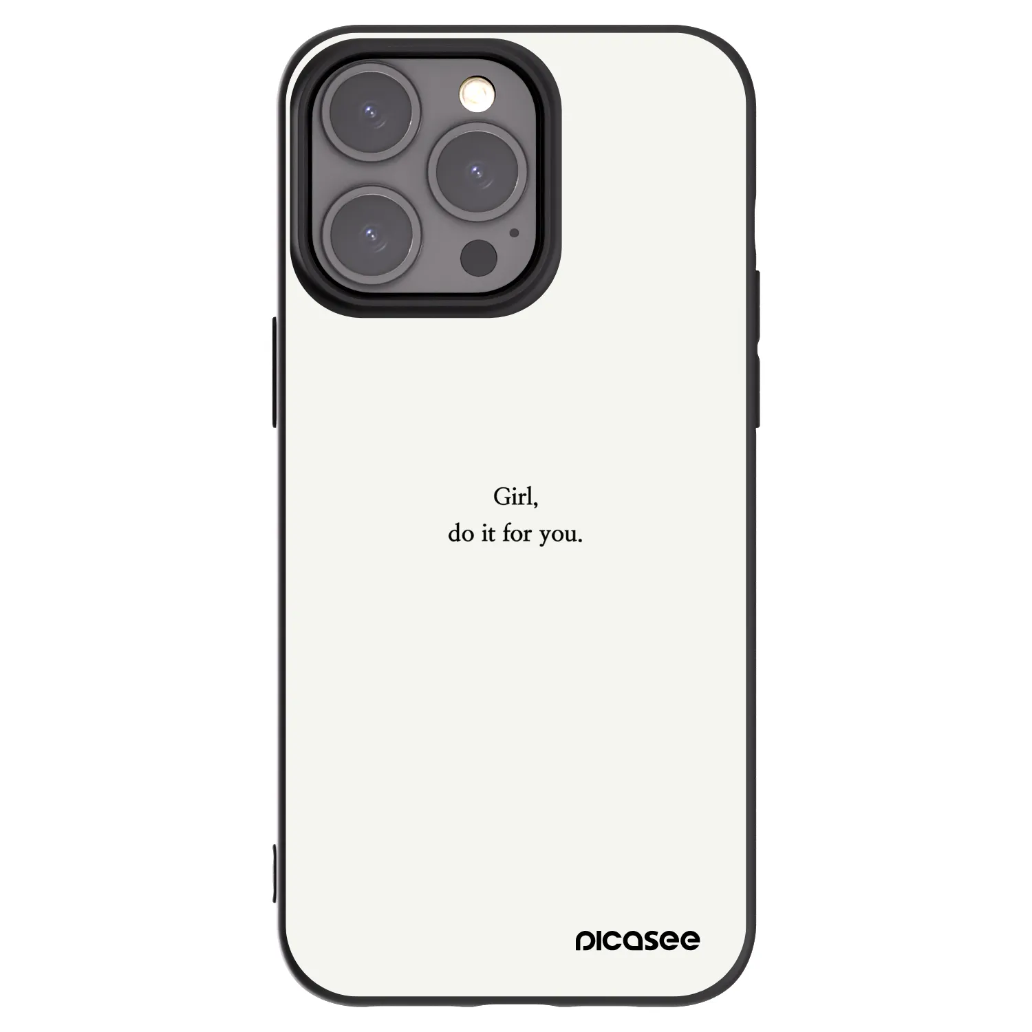 Picasee silikonowe czarne etui na Apple iPhone 15 Pro Max - Girl, do it for you