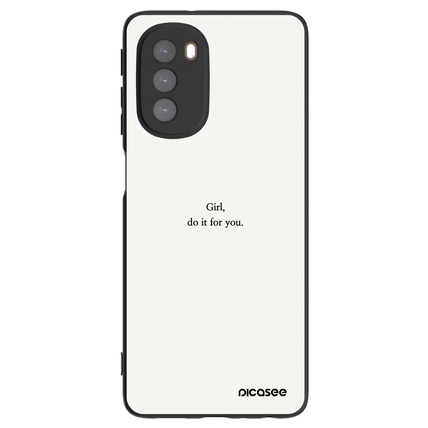 Picasee silikonowe czarne etui na Motorola Moto G51 - Girl, do it for you
