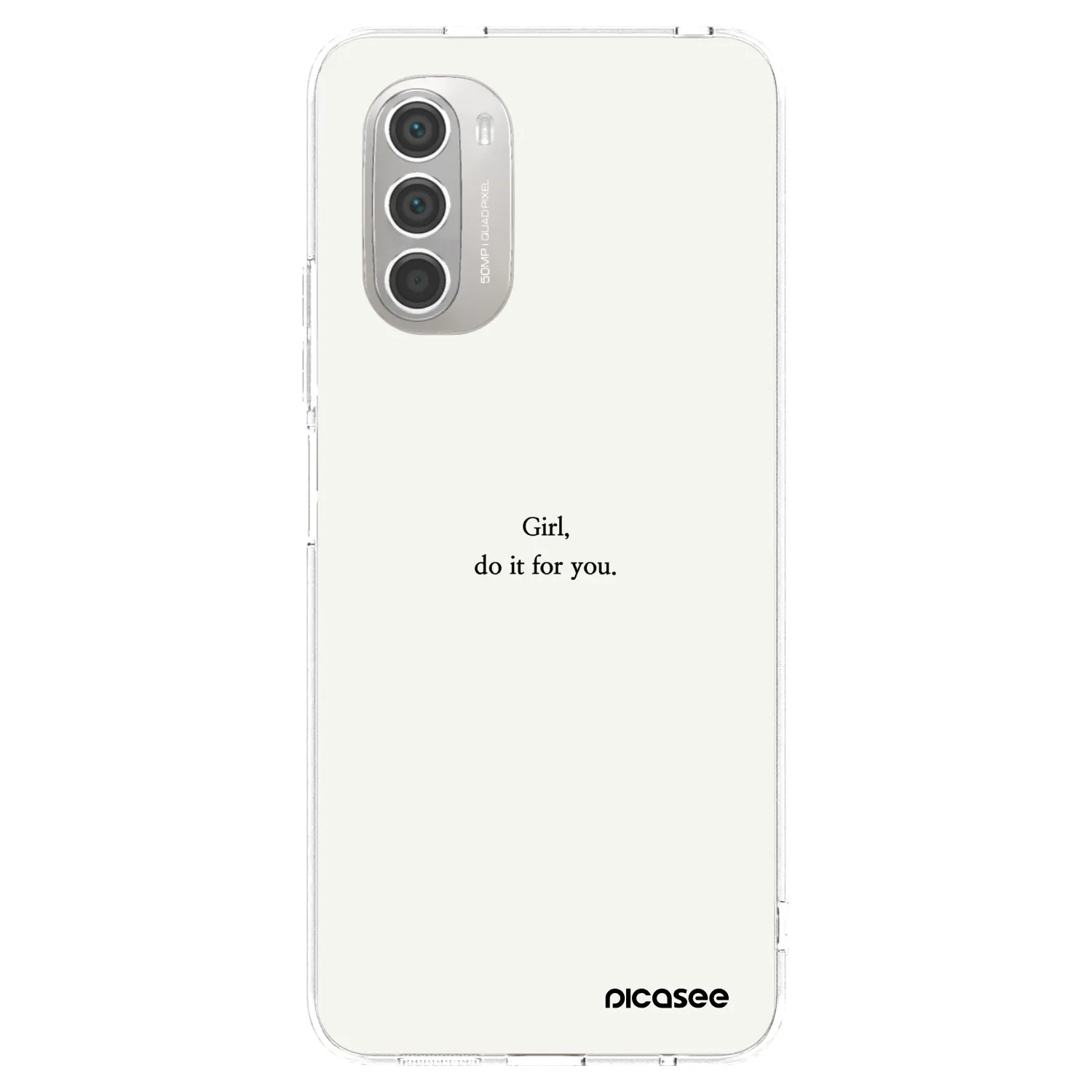 Picasee silikonowe przeźroczyste etui na Motorola Moto G51 - Girl, do it for you