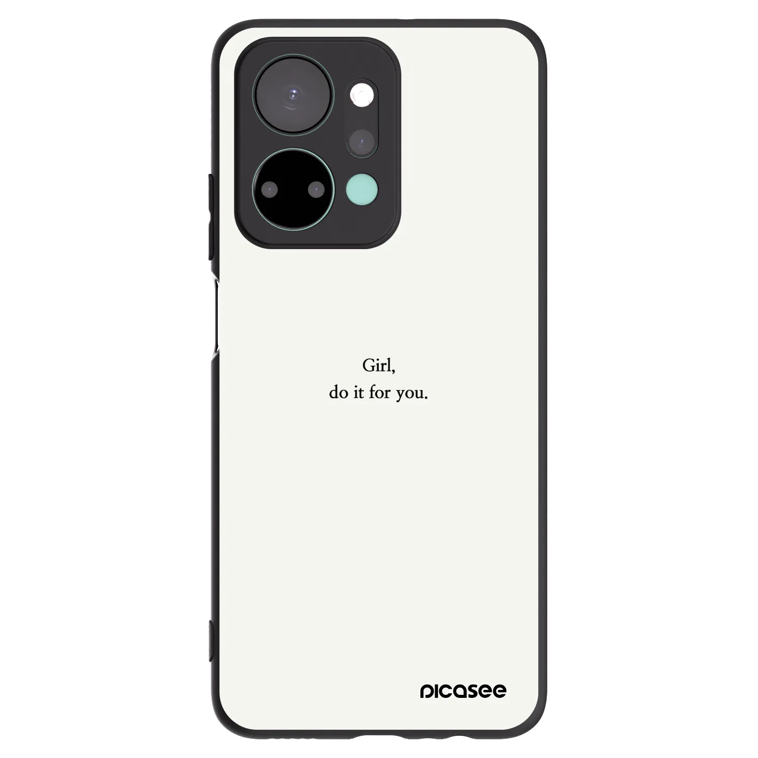 Picasee silikonowe czarne etui na Honor X7a - Girl, do it for you