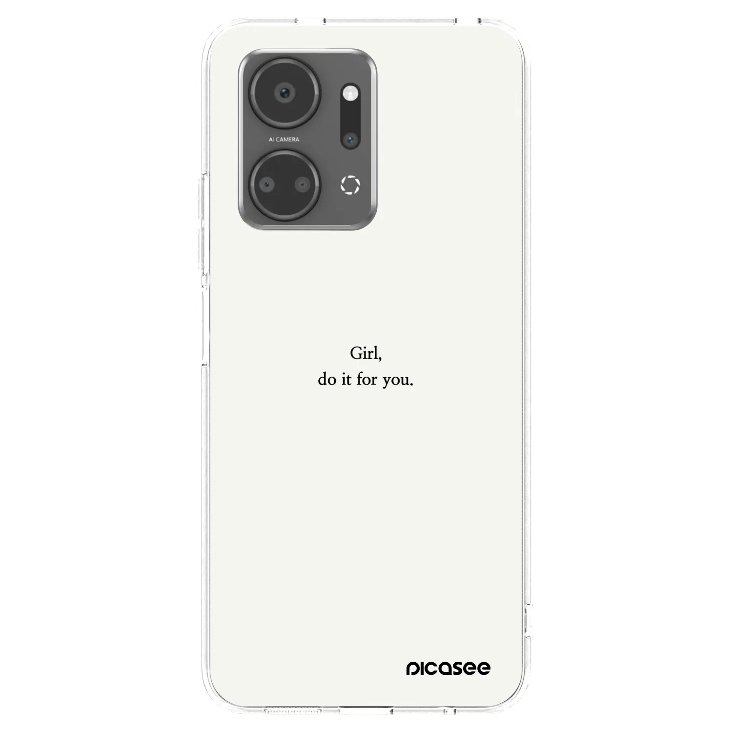 Picasee silikonowe przeźroczyste etui na Honor X7a - Girl, do it for you