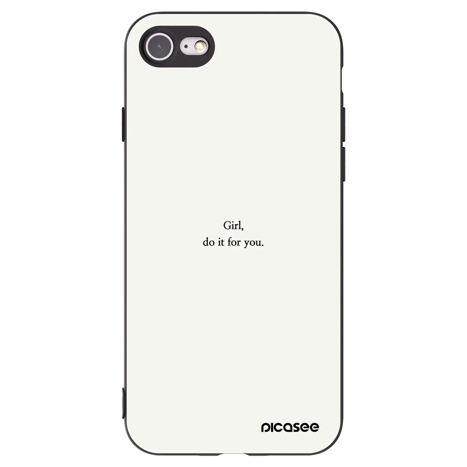 Picasee silikonowe czarne etui na Apple iPhone 8 - Girl, do it for you