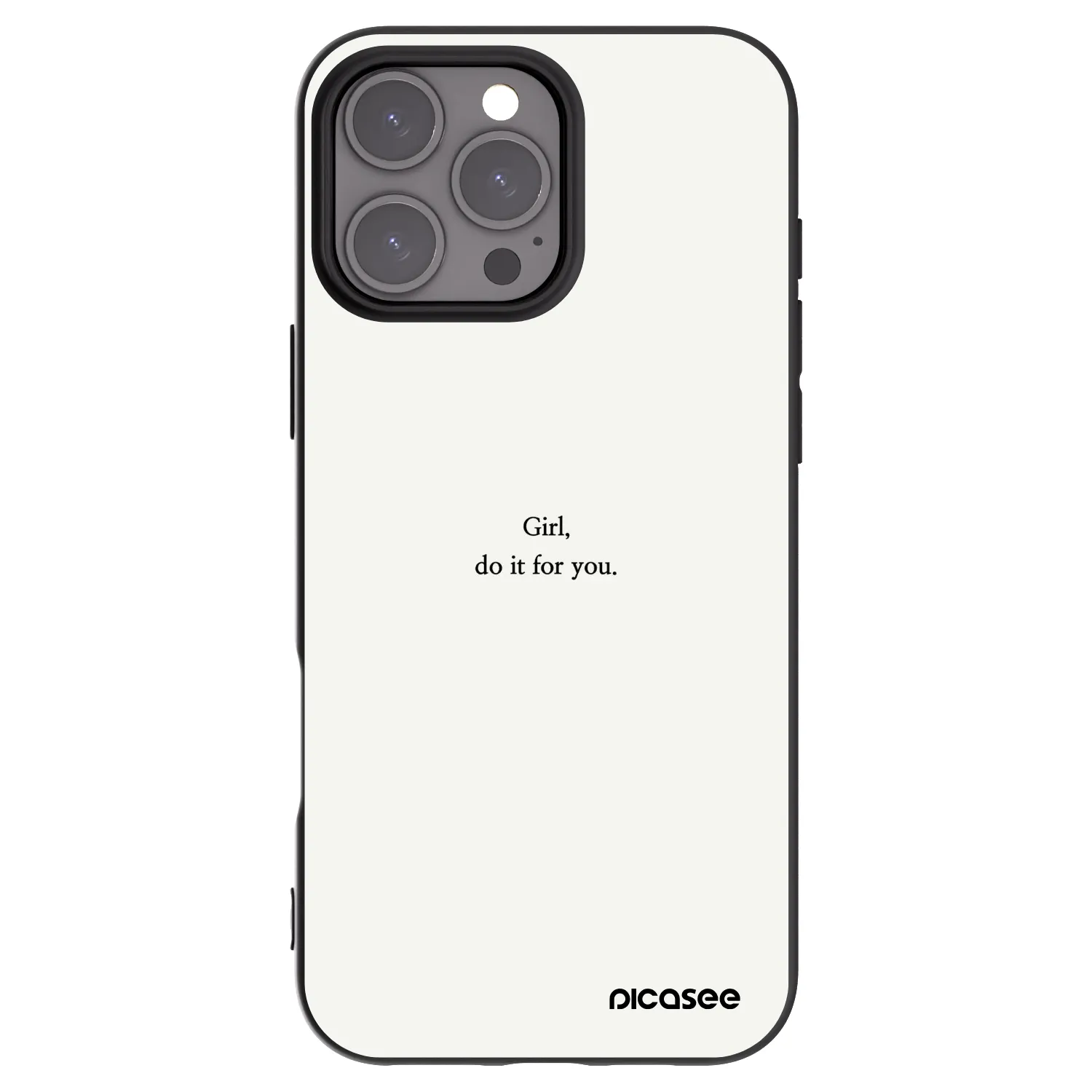 Picasee silikonowe czarne etui na Apple iPhone 16 Pro Max - Girl, do it for you