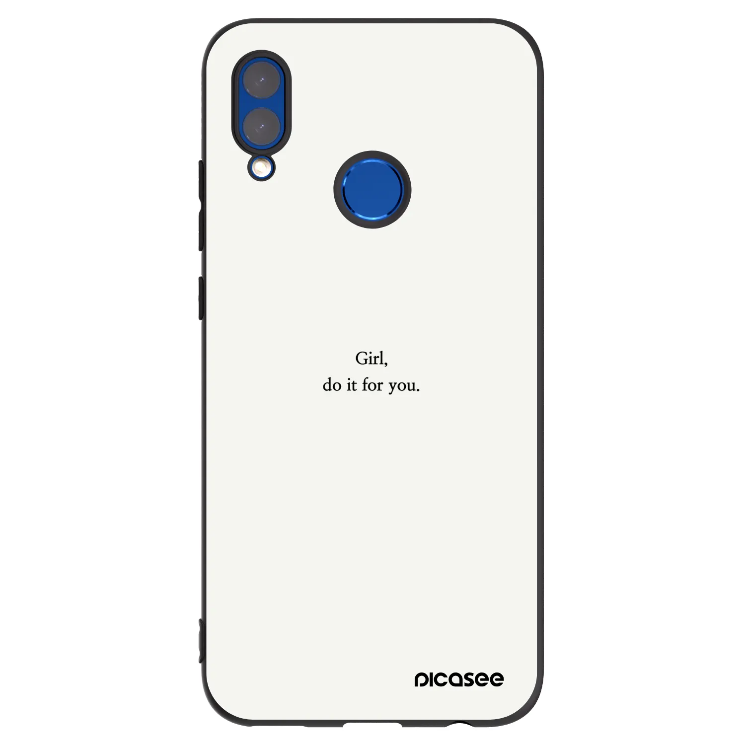 Picasee silikonowe czarne etui na Honor 10 Lite - Girl, do it for you