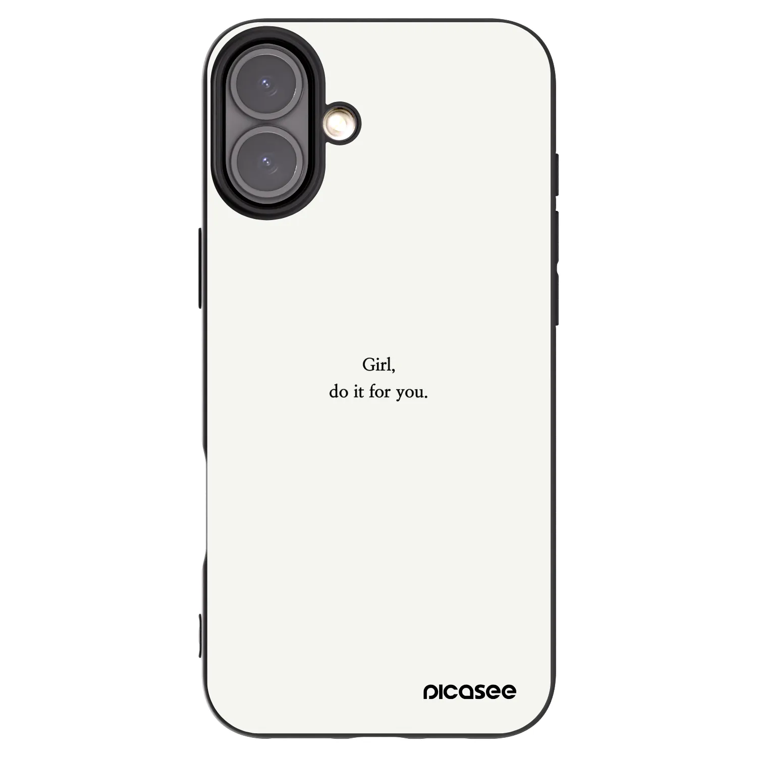 Picasee silikonowe czarne etui na Apple iPhone 16 Plus - Girl, do it for you
