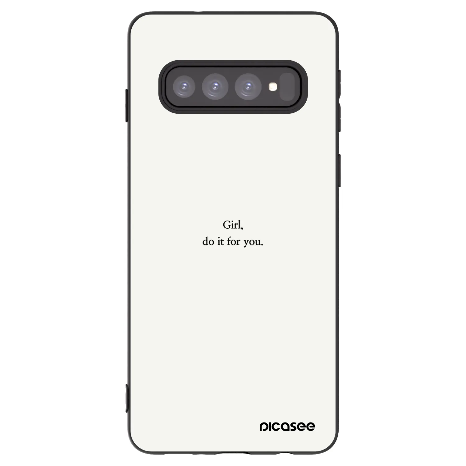 Picasee silikonowe czarne etui na Samsung Galaxy S10 G973 - Girl, do it for you