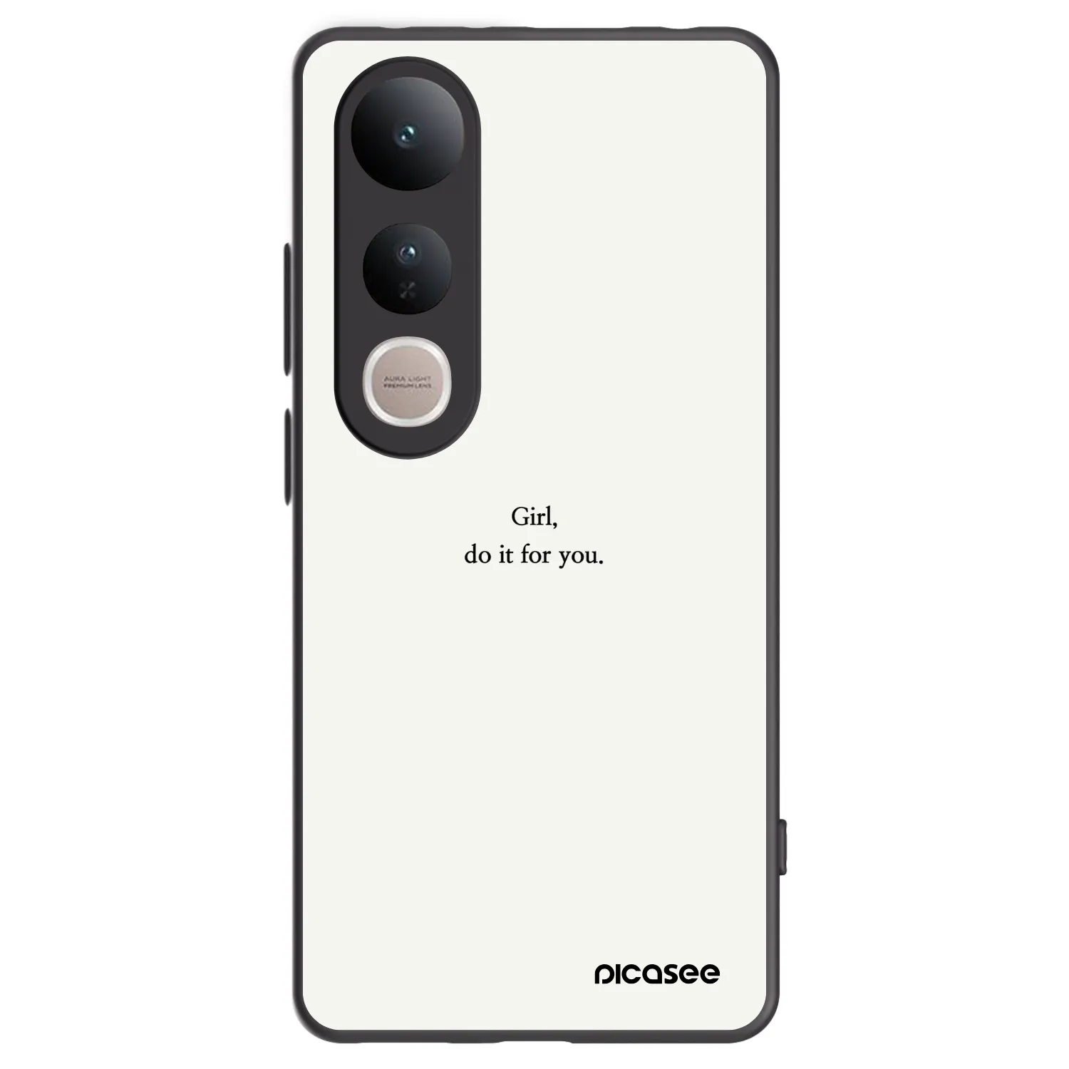 Picasee silikonowe czarne etui na Vivo V50 Lite 5G - Girl, do it for you