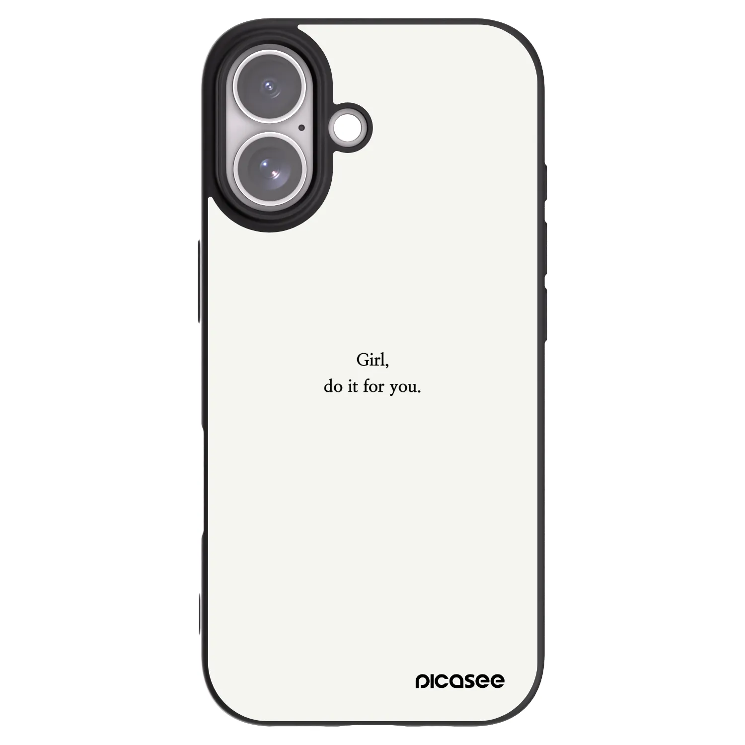 Picasee silikonowe czarne etui na Apple iPhone 17 - Girl, do it for you