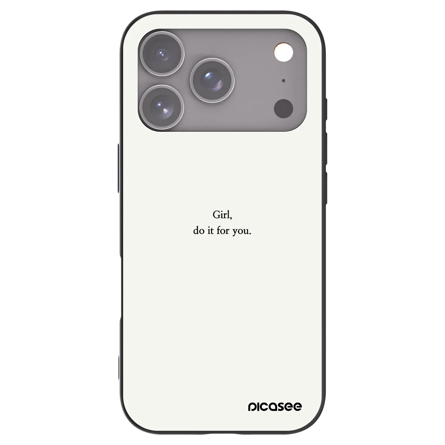 Picasee silikonowe czarne etui na Apple iPhone 17 Pro - Girl, do it for you