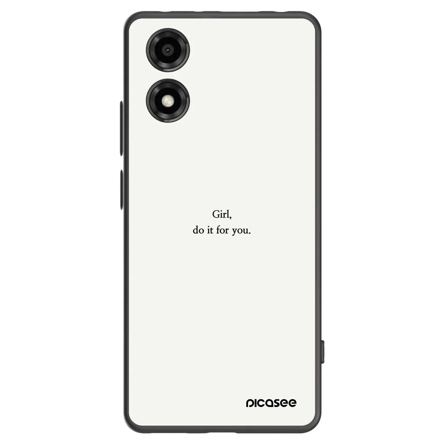 Picasee silikonowe czarne etui na Motorola Moto E14 - Girl, do it for you