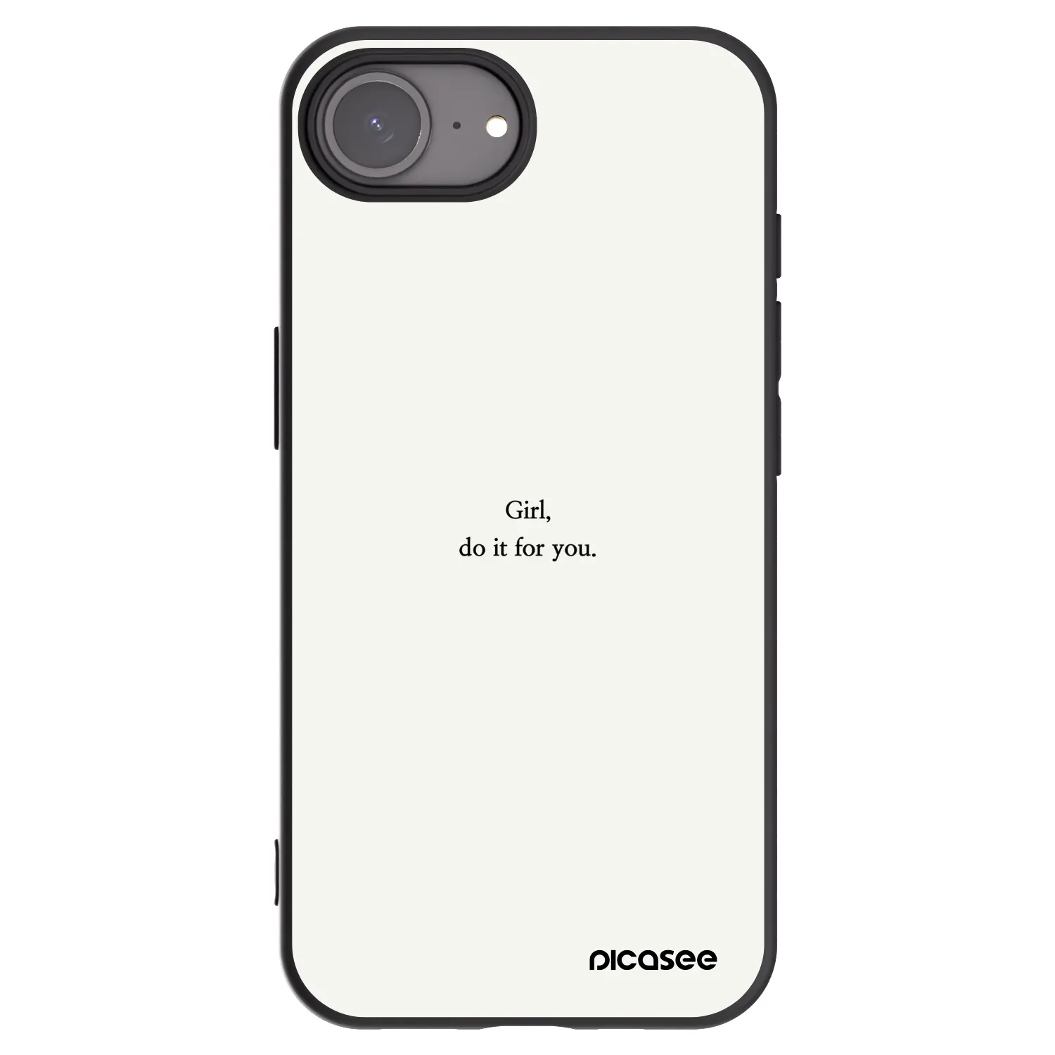 Picasee silikonowe czarne etui na Apple iPhone 17e - Girl, do it for you
