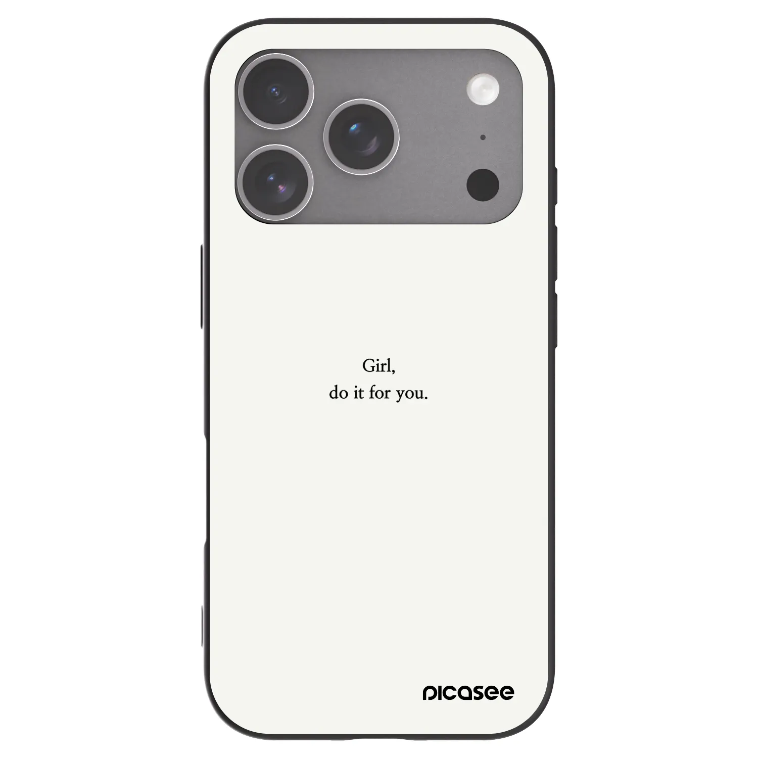 Picasee silikonowe czarne etui na Apple iPhone 18 Pro - Girl, do it for you