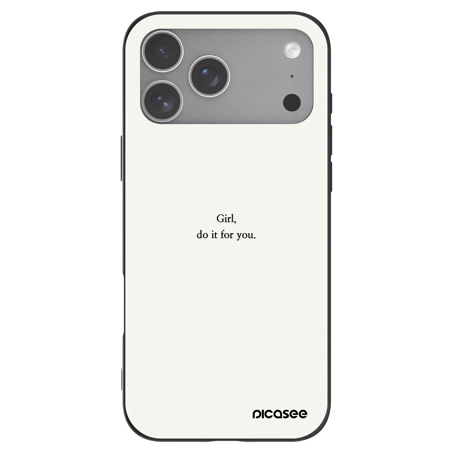 Picasee silikonowe czarne etui na Apple iPhone 18 Pro Max - Girl, do it for you