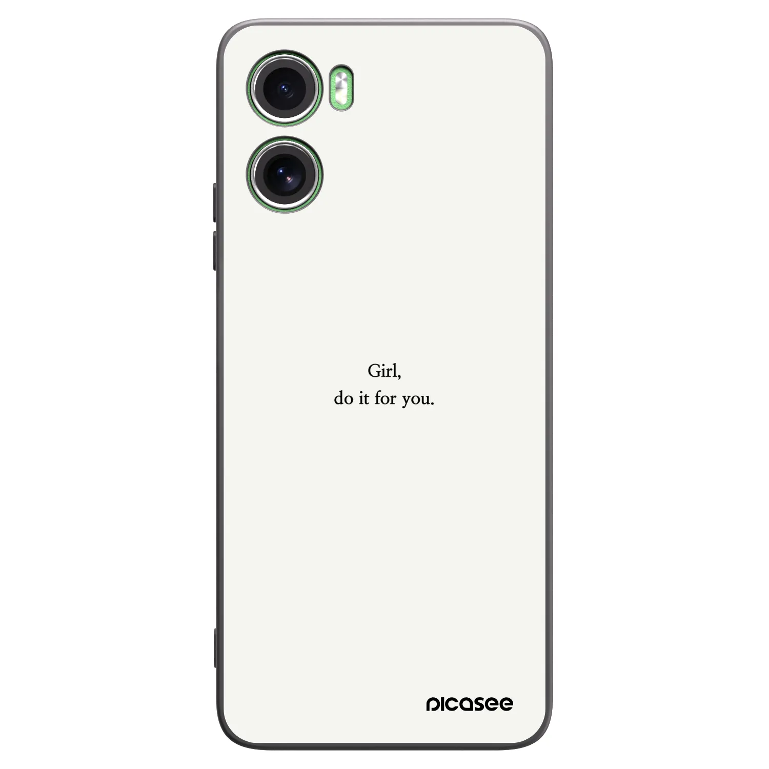 Picasee silikonowe czarne etui na Motorola Moto G06 - Girl, do it for you