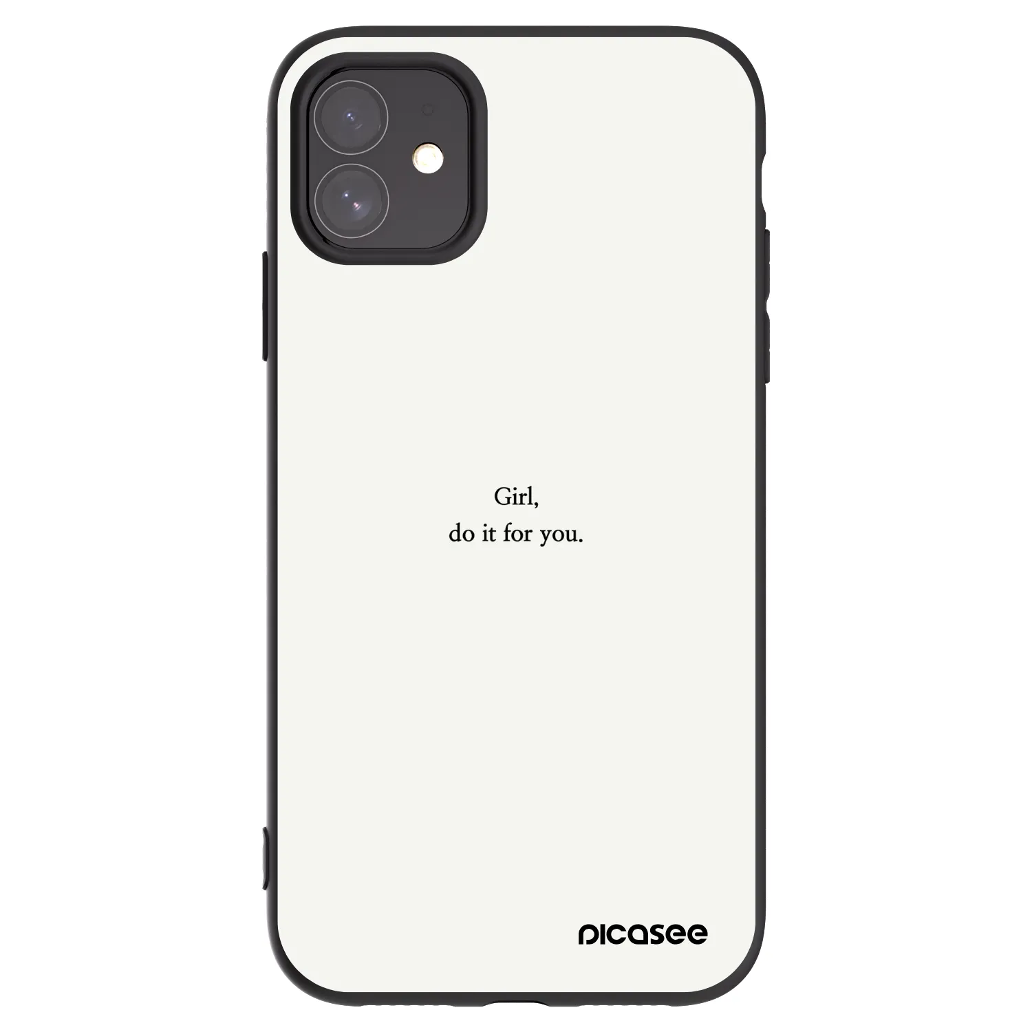 Picasee silikonowe czarne etui na Apple iPhone 11 - Girl, do it for you