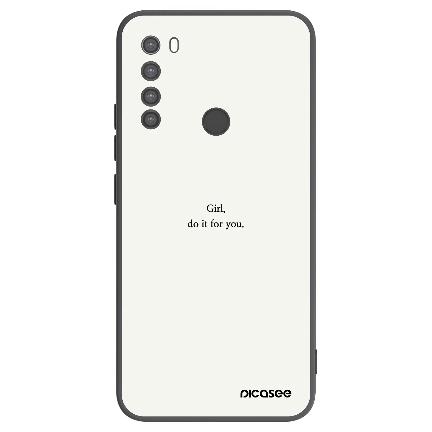 Picasee silikonowe czarne etui na Xiaomi Redmi Note 8 - Girl, do it for you