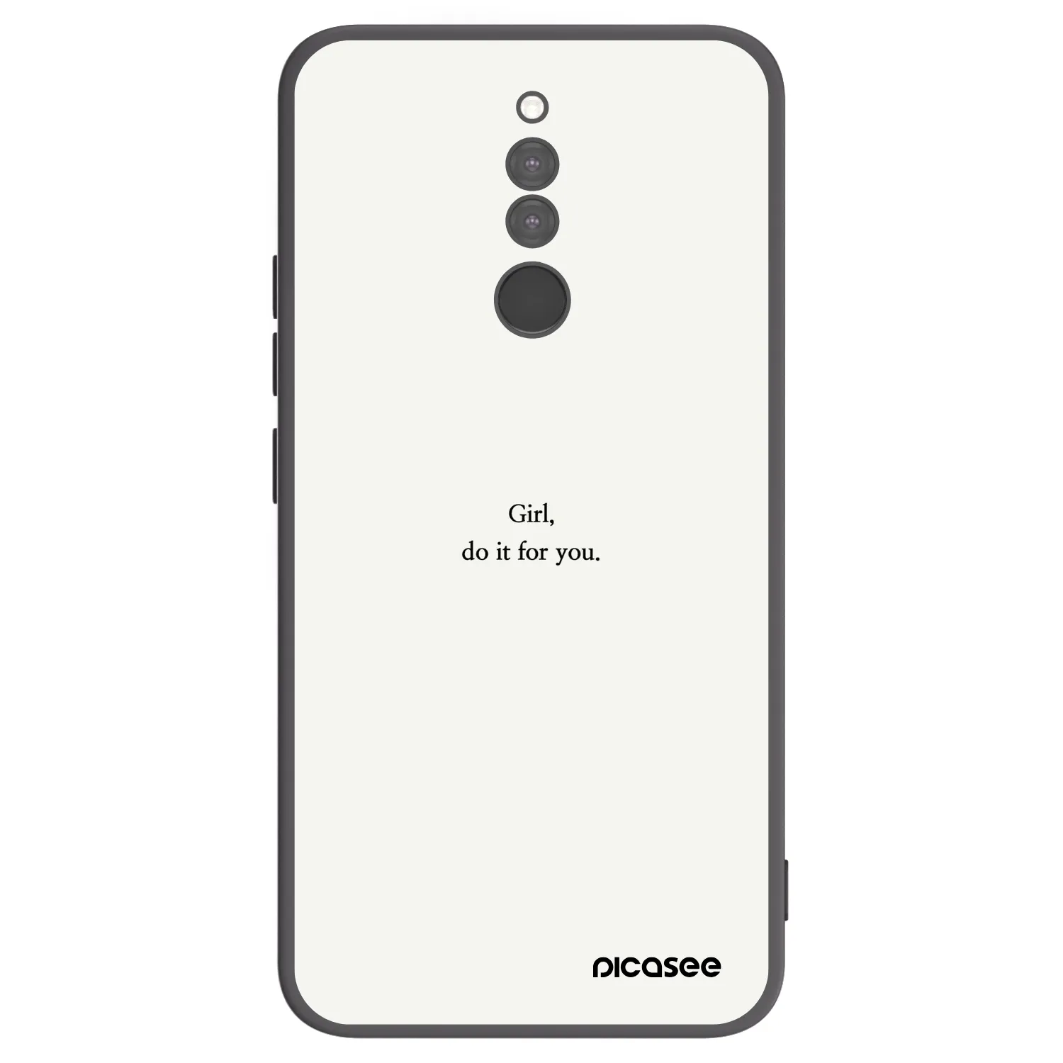 Picasee silikonowe czarne etui na Xiaomi Redmi 8 - Girl, do it for you