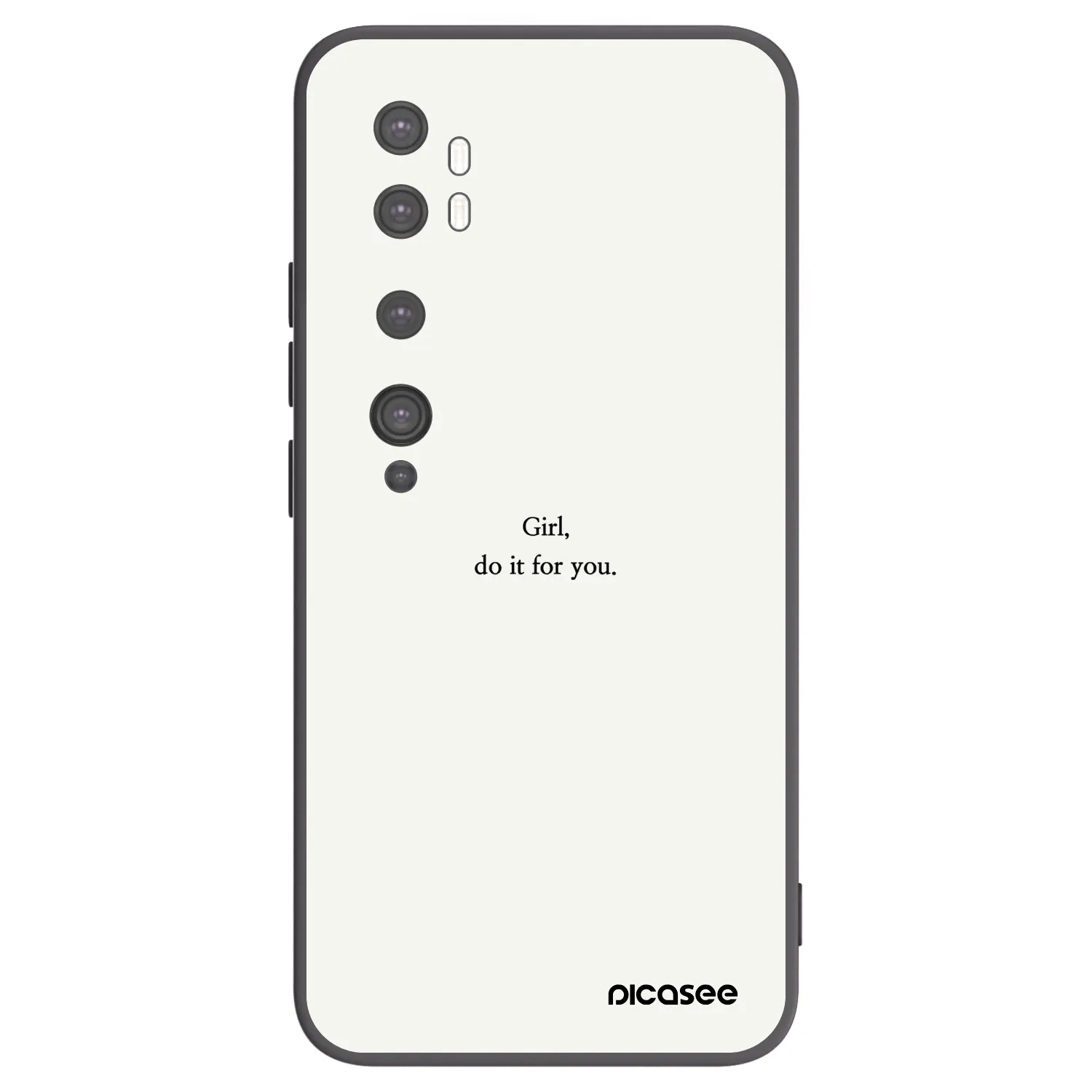 Picasee silikonowe czarne etui na Xiaomi Mi Note 10 (Pro) - Girl, do it for you