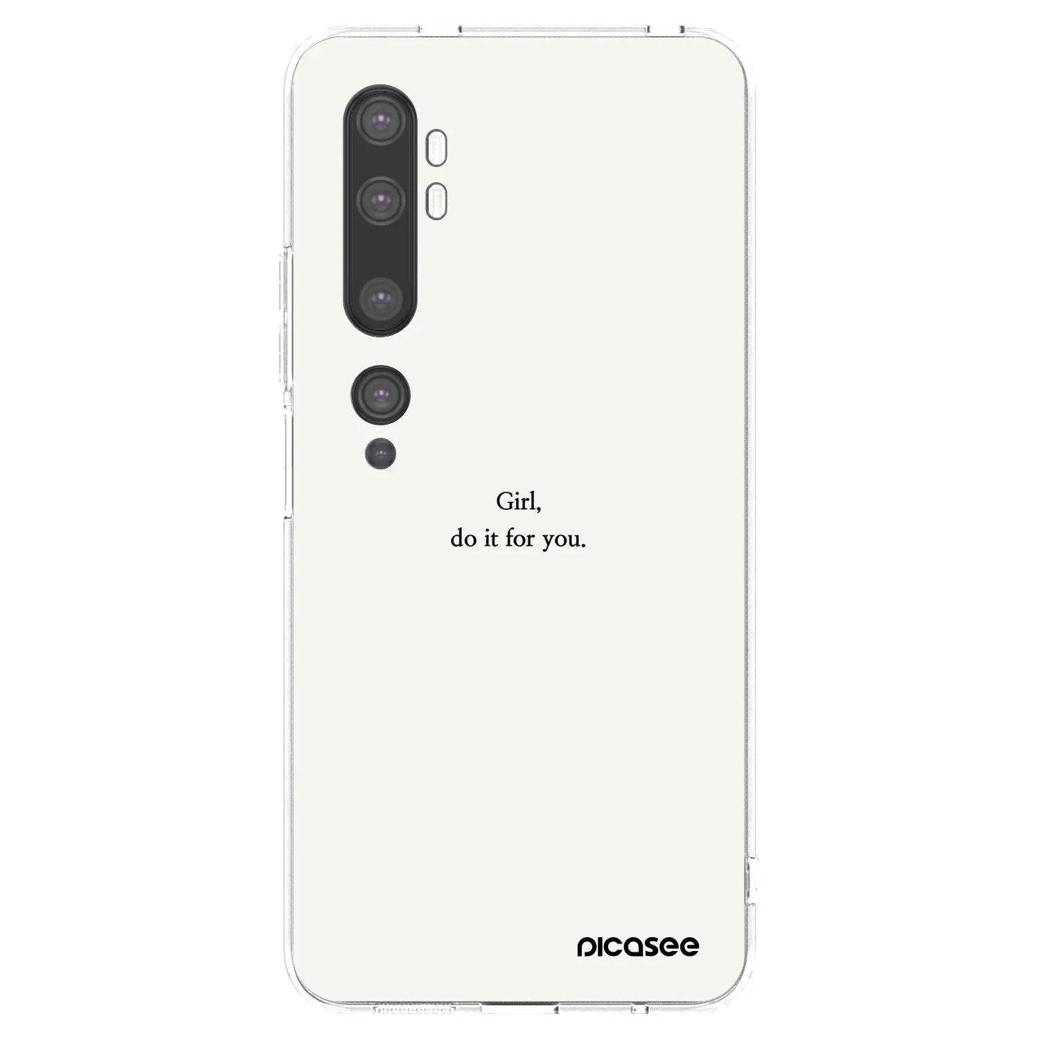 Picasee silikonowe przeźroczyste etui na Xiaomi Mi Note 10 (Pro) - Girl, do it for you