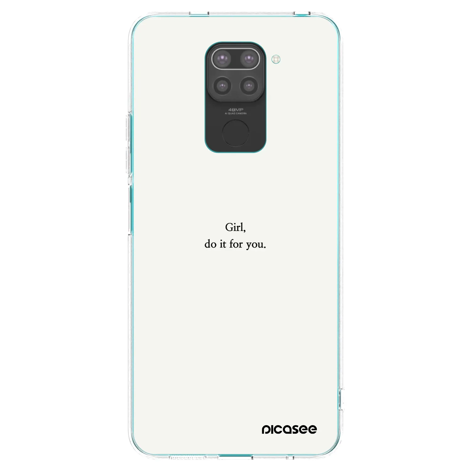 Picasee silikonowe czarne etui na Xiaomi Redmi Note 9 - Girl, do it for you