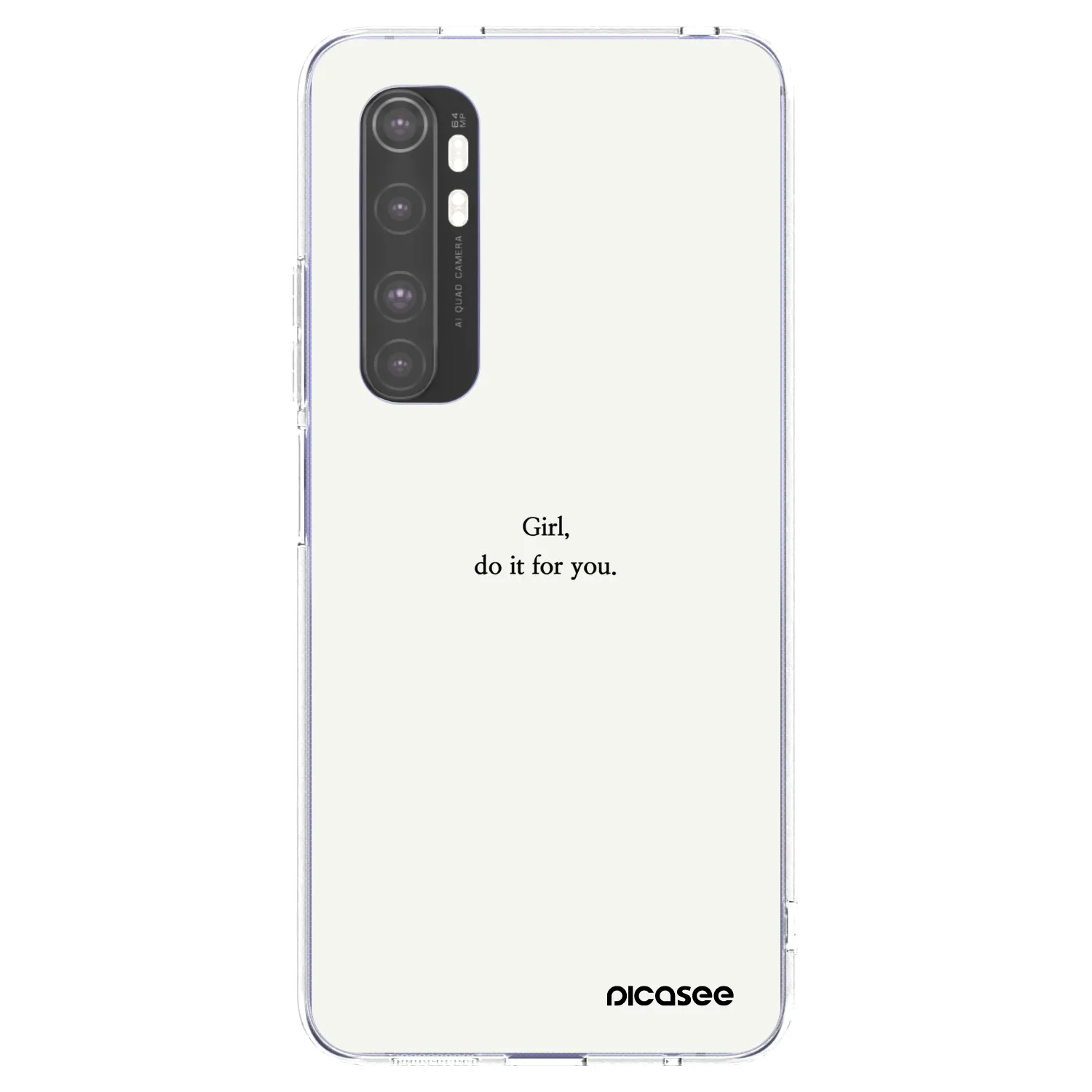 Picasee silikonowe przeźroczyste etui na Xiaomi Mi Note 10 Lite - Girl, do it for you