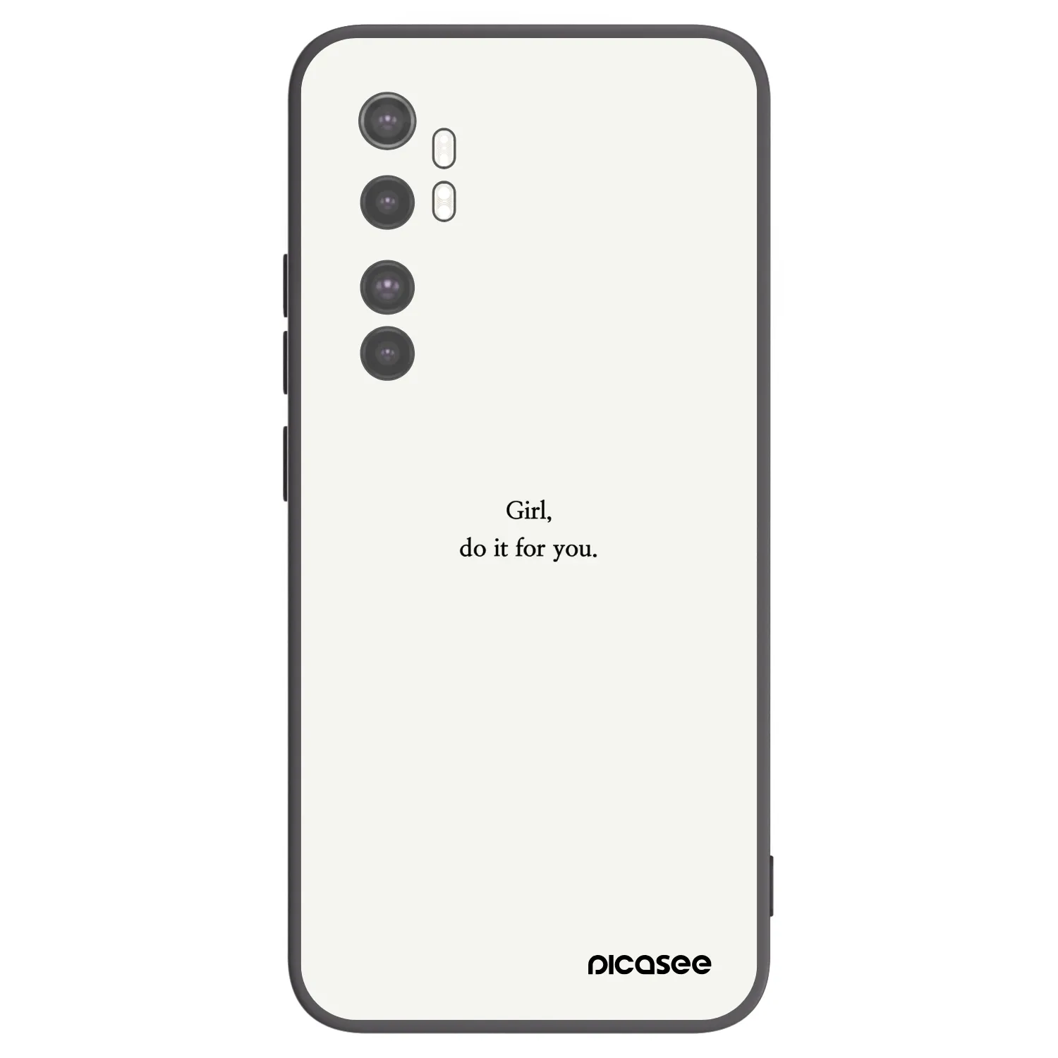 Picasee silikonowe czarne etui na Xiaomi Mi Note 10 Lite - Girl, do it for you