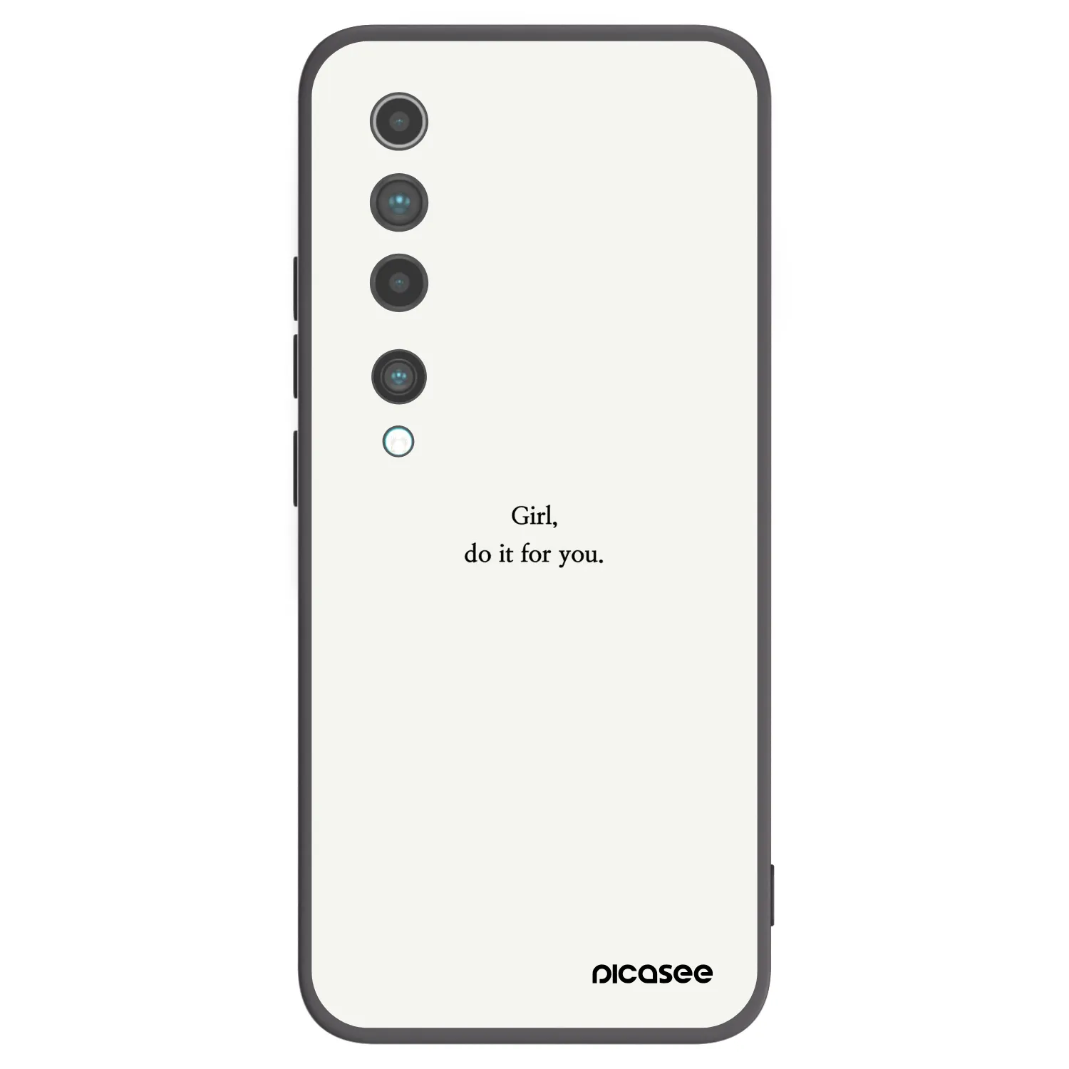 Picasee silikonowe czarne etui na Xiaomi Mi 10 - Girl, do it for you